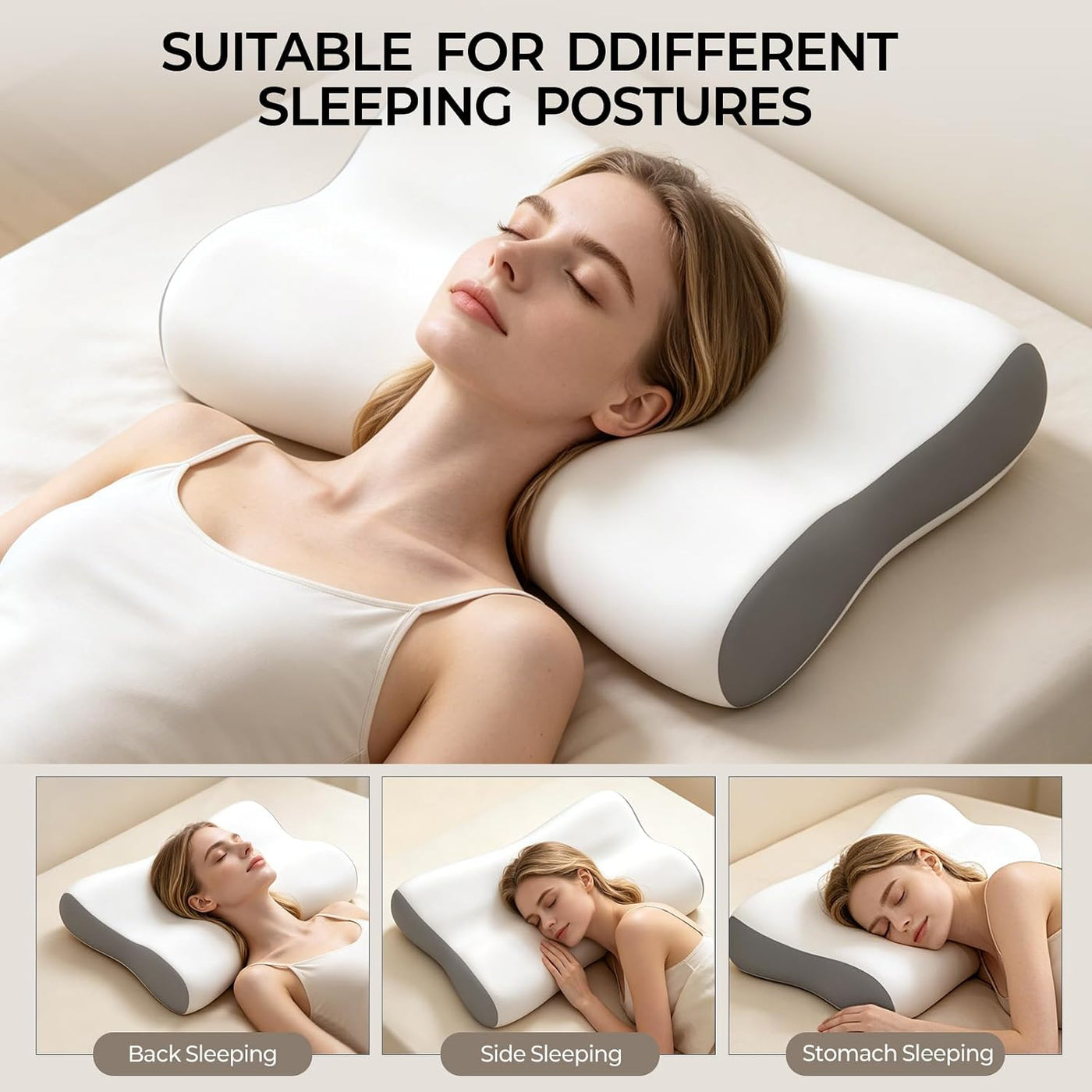 Polovo Almohada cervical para el cuello \u2013 Almohada ergonómica...