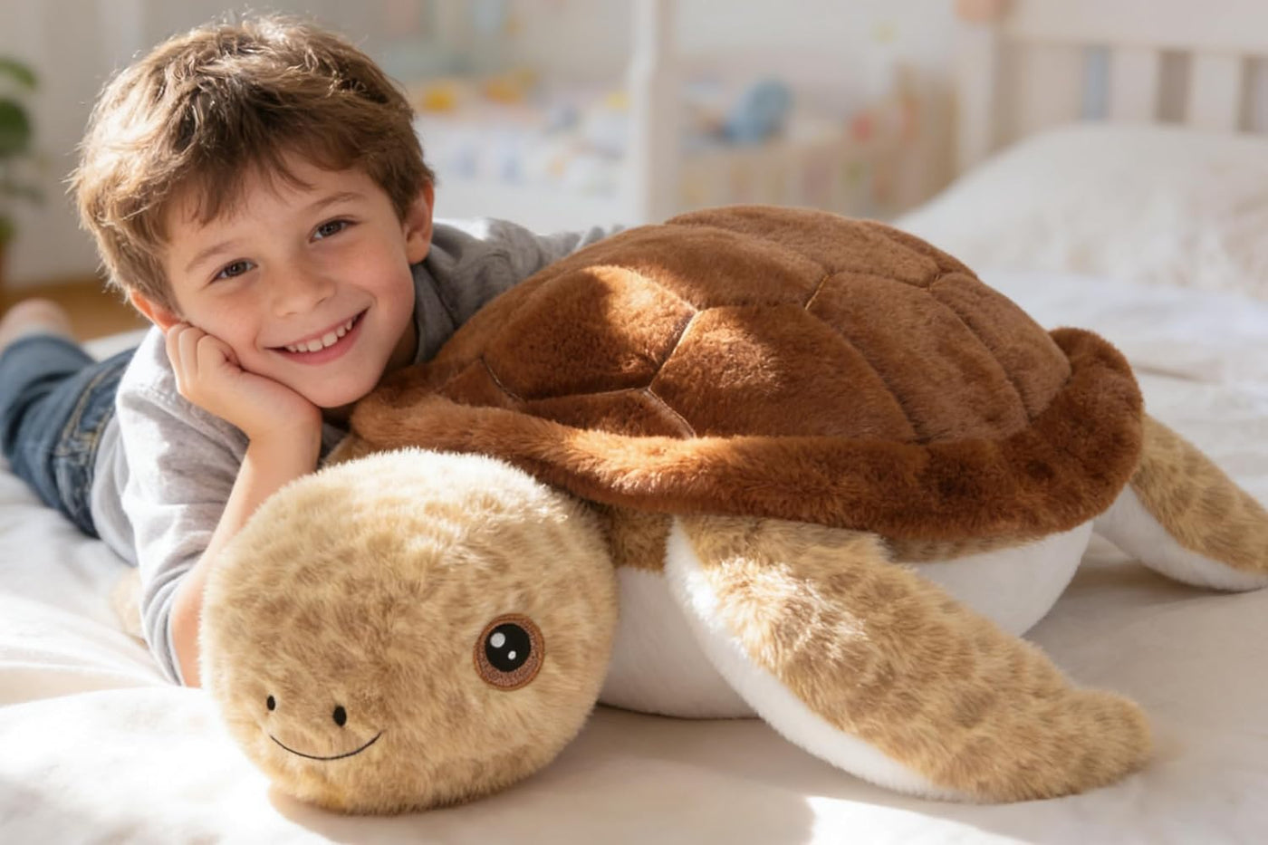 IKASA Juguete de peluche de tortuga marina gigante, juguetes suaves...