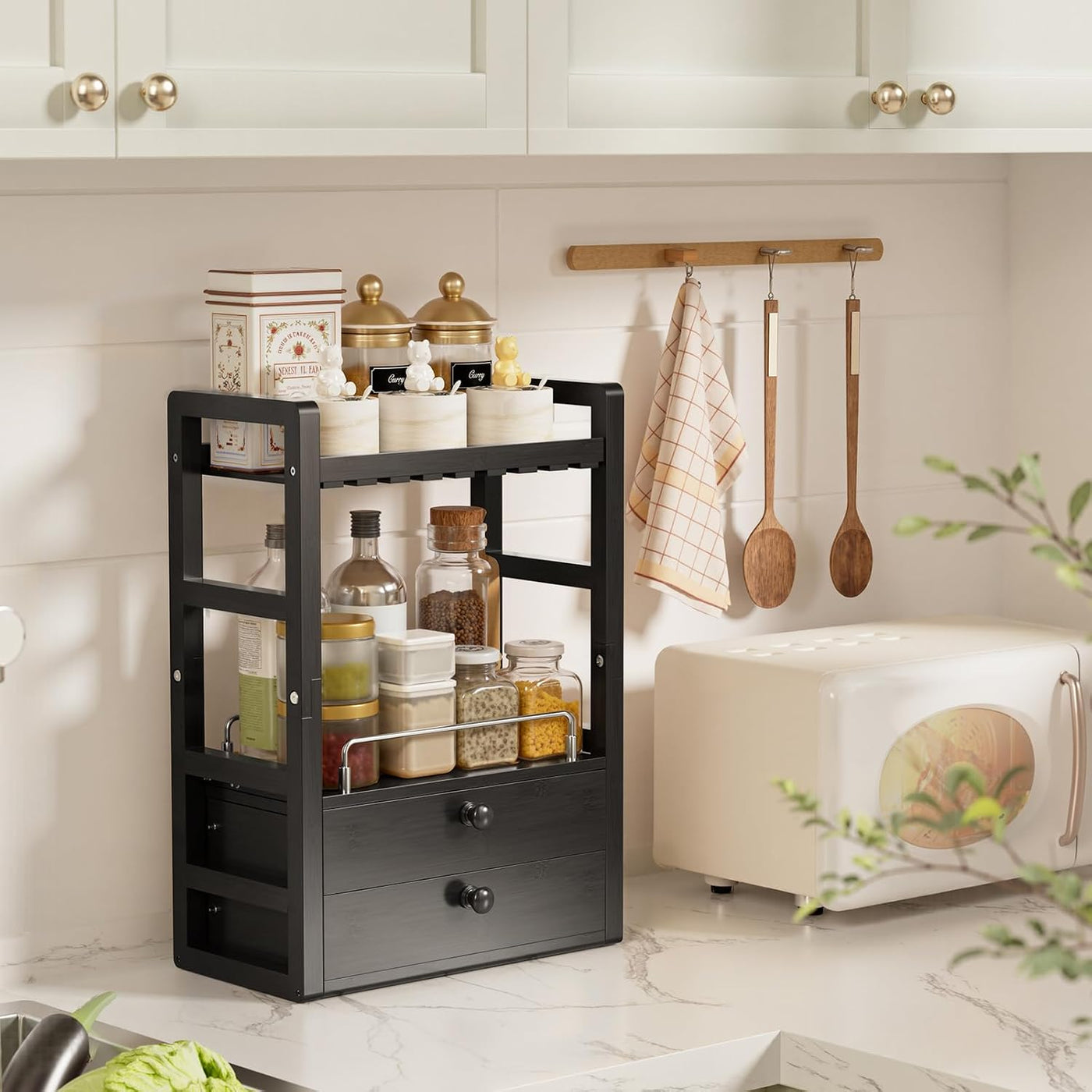 AmazerBath Organizador de bambú para mostrador de baño, organizador...