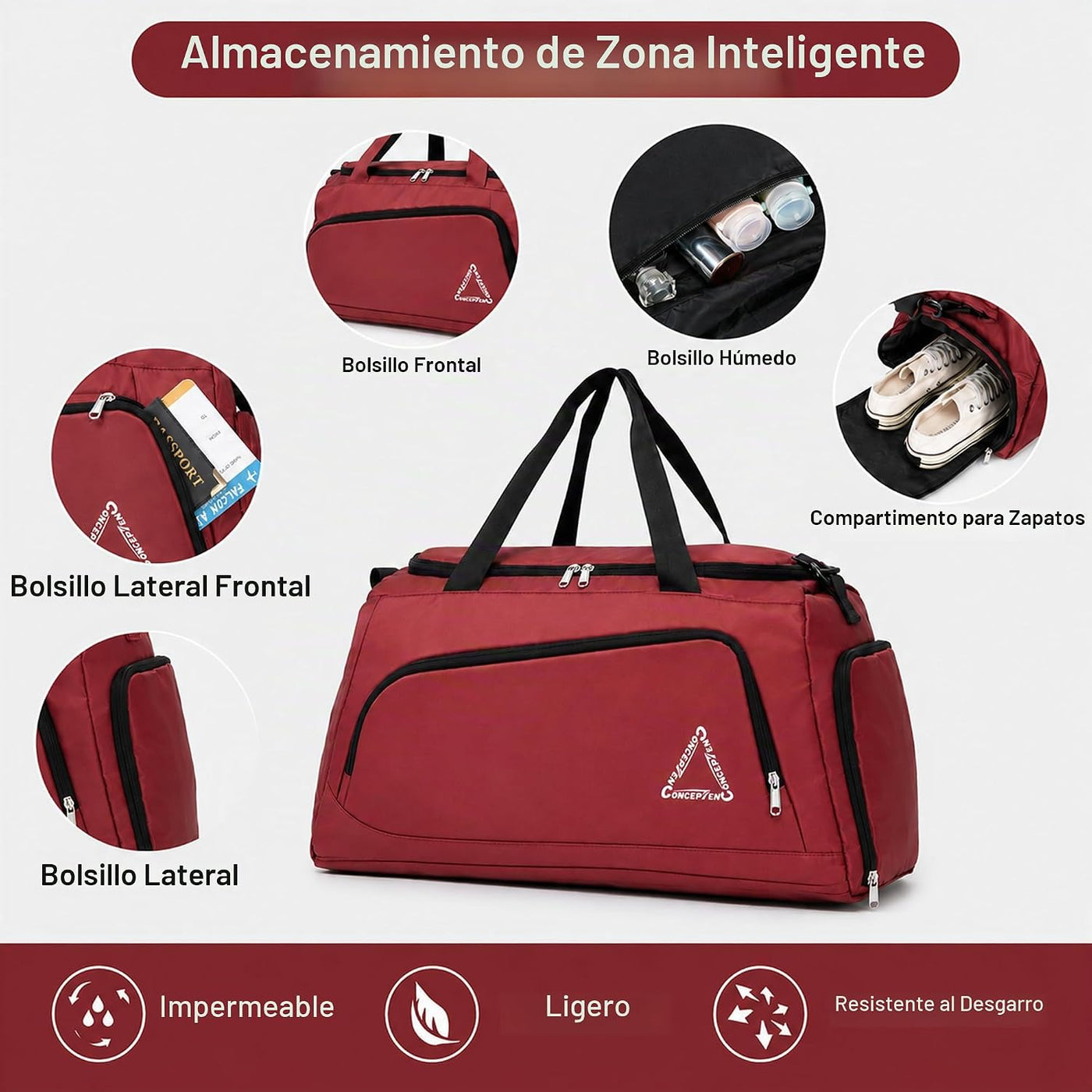 CONCEPTEN Juego de 5 piezas de equipaje de mano aprobado por aerolí...