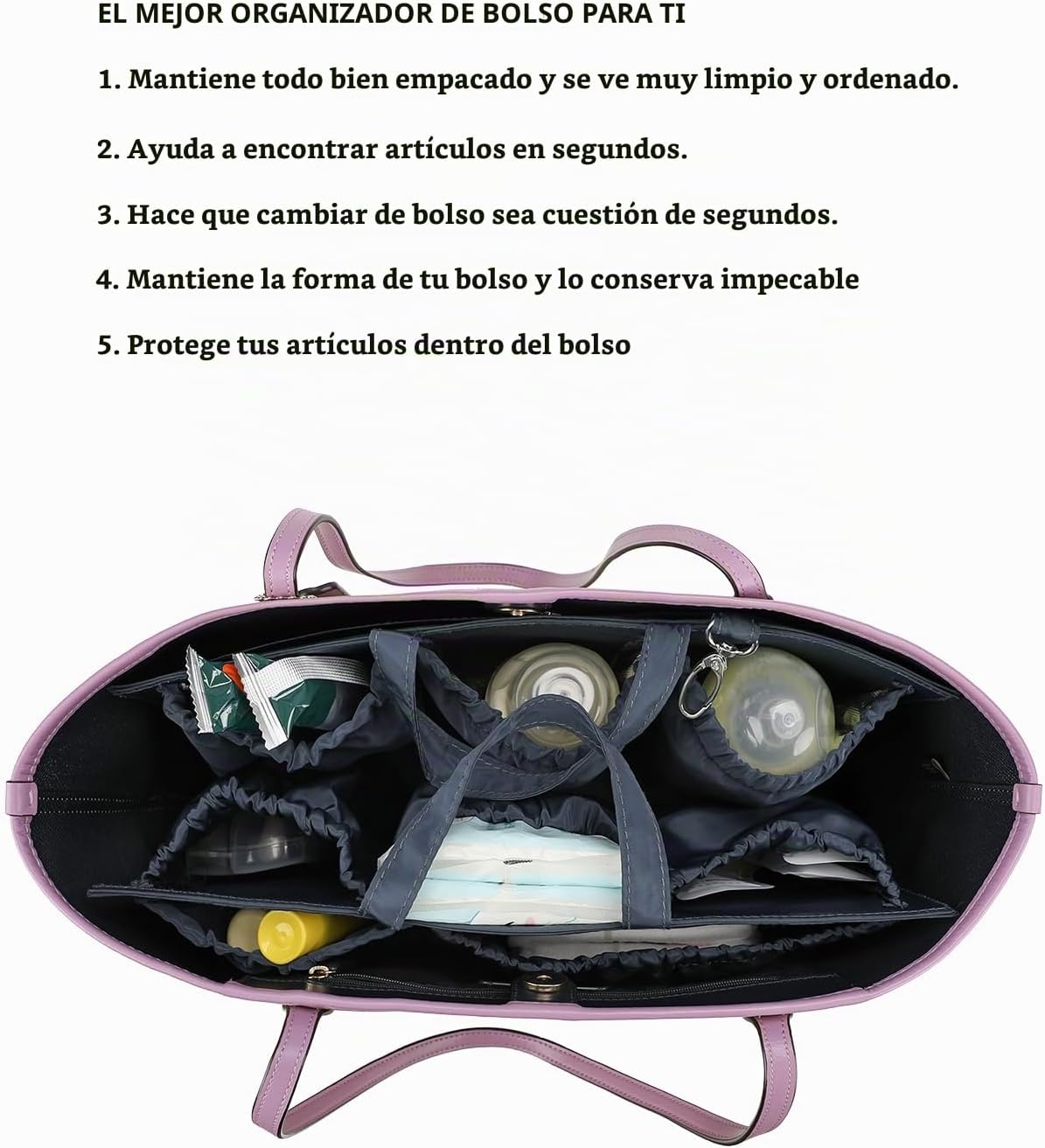 Lmbabter Organizador extraíble con bolsillo aislado, bolsa de pañal...