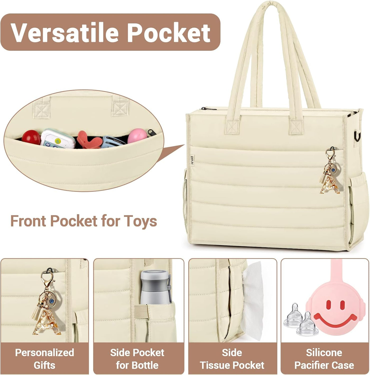 IBFUN Bolso de Pañales para Bebé - Bolso Grande para Bebé 4Pcs con...
