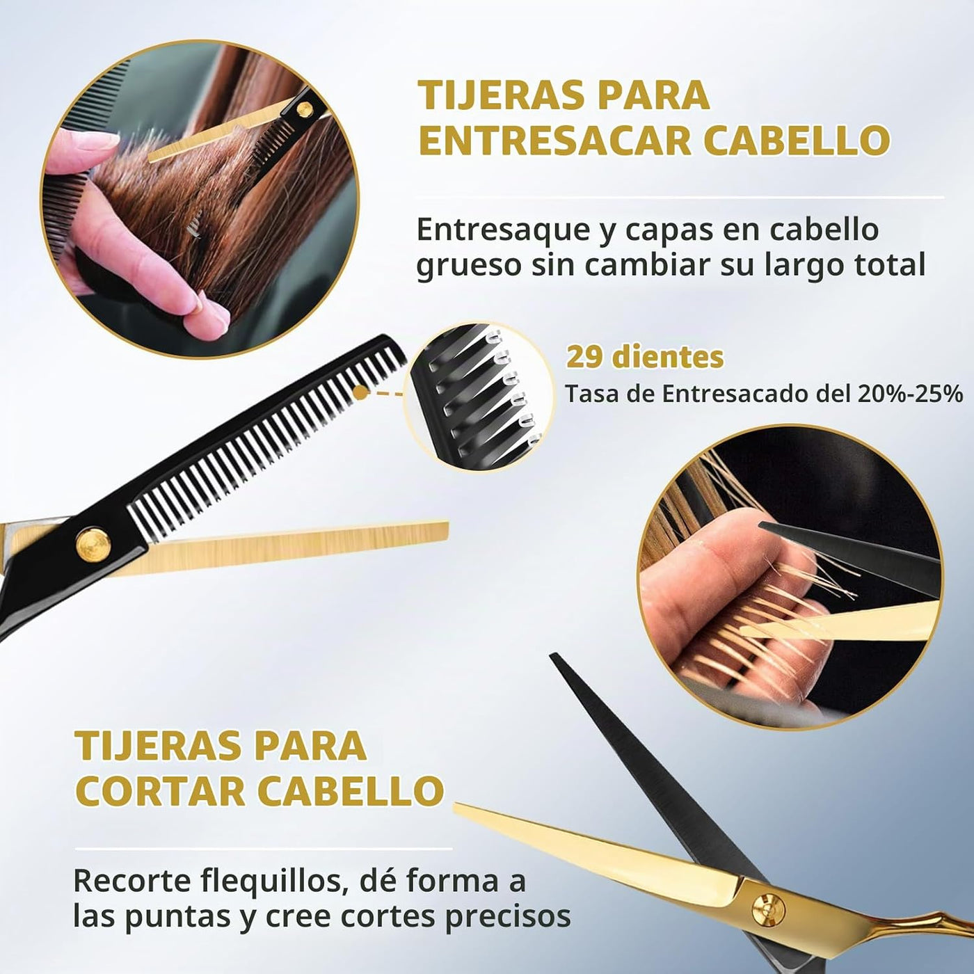 ETHTXE - Tijeras profesionales de corte de cabello, tijeras de barb...