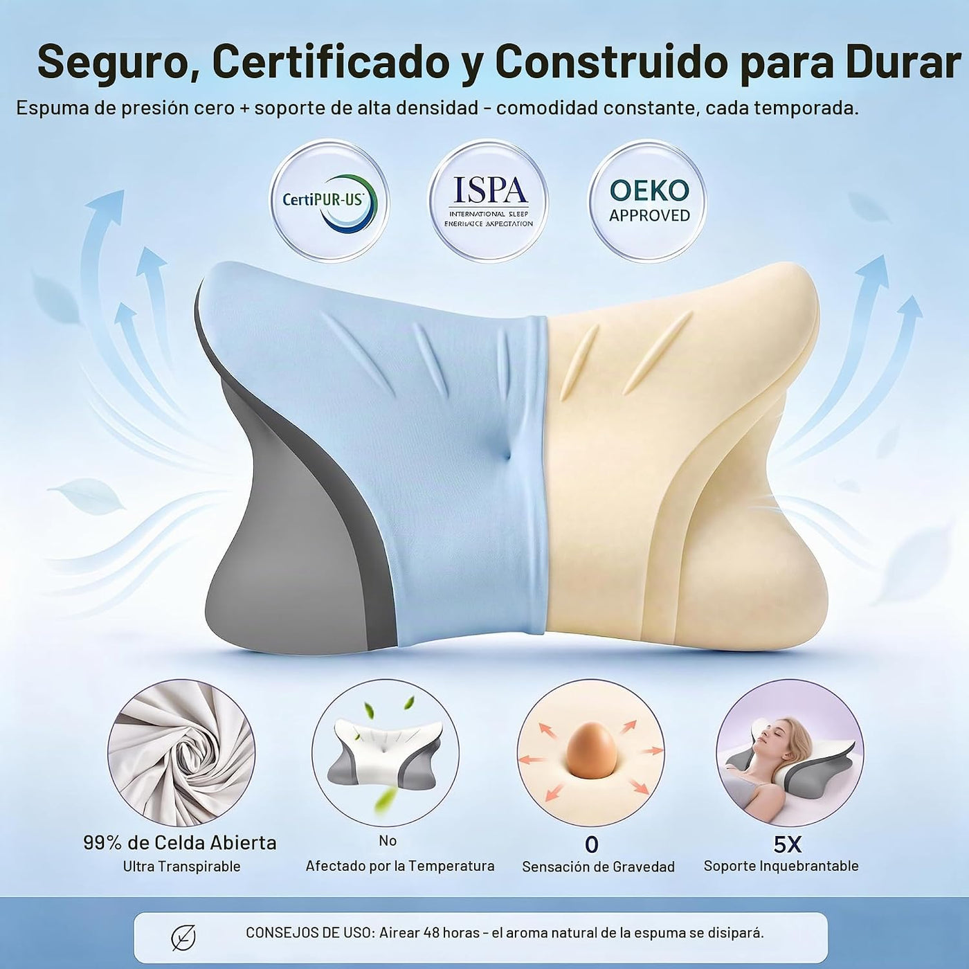 Almohada cervical para el cuello para aliviar el dolor, contorno er...