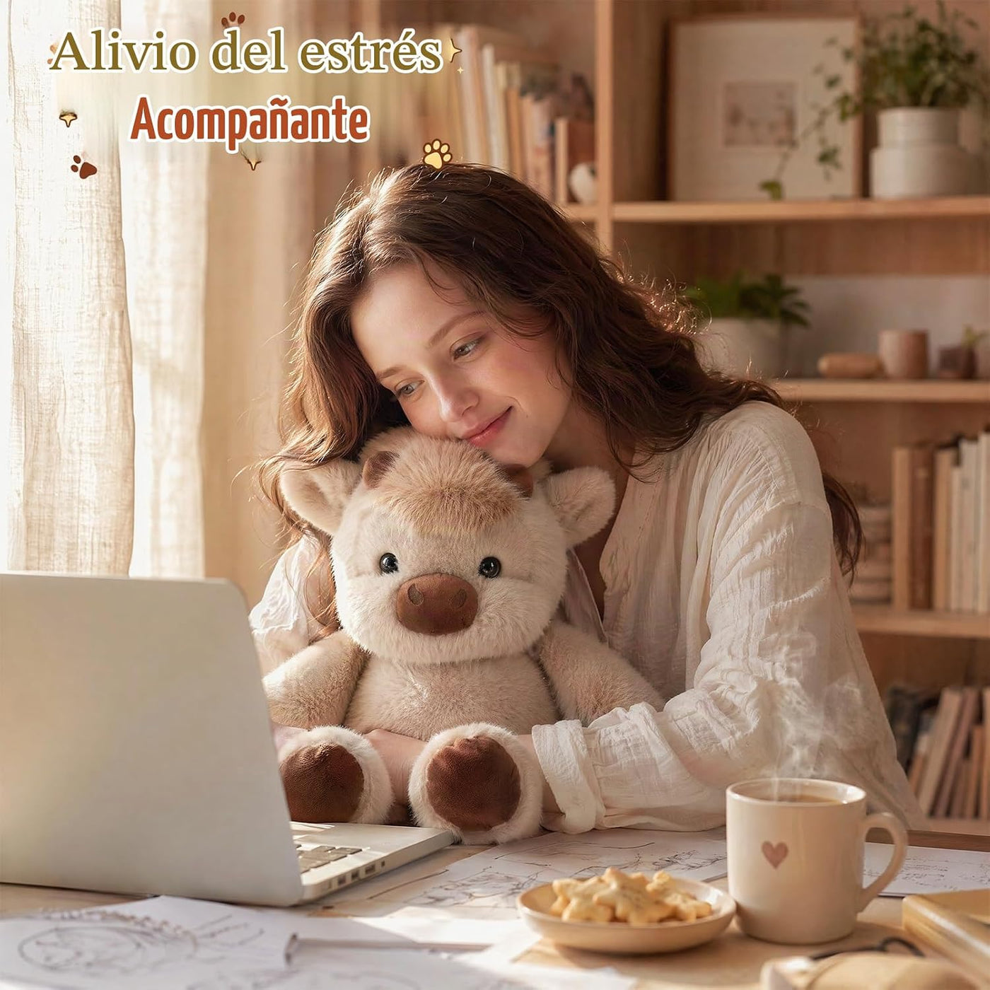 Peluches para correr, animal de peluche de vaca de las tierras alta...