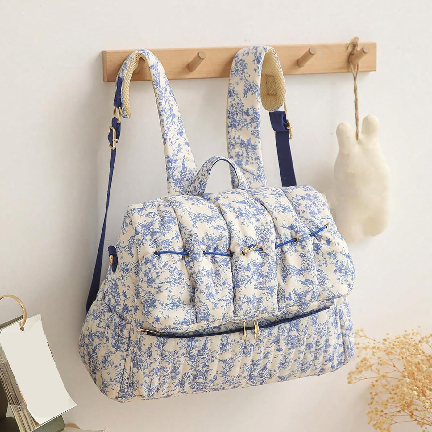 ANKICK Mochila acolchada para pañales con correas para cochecito, b...