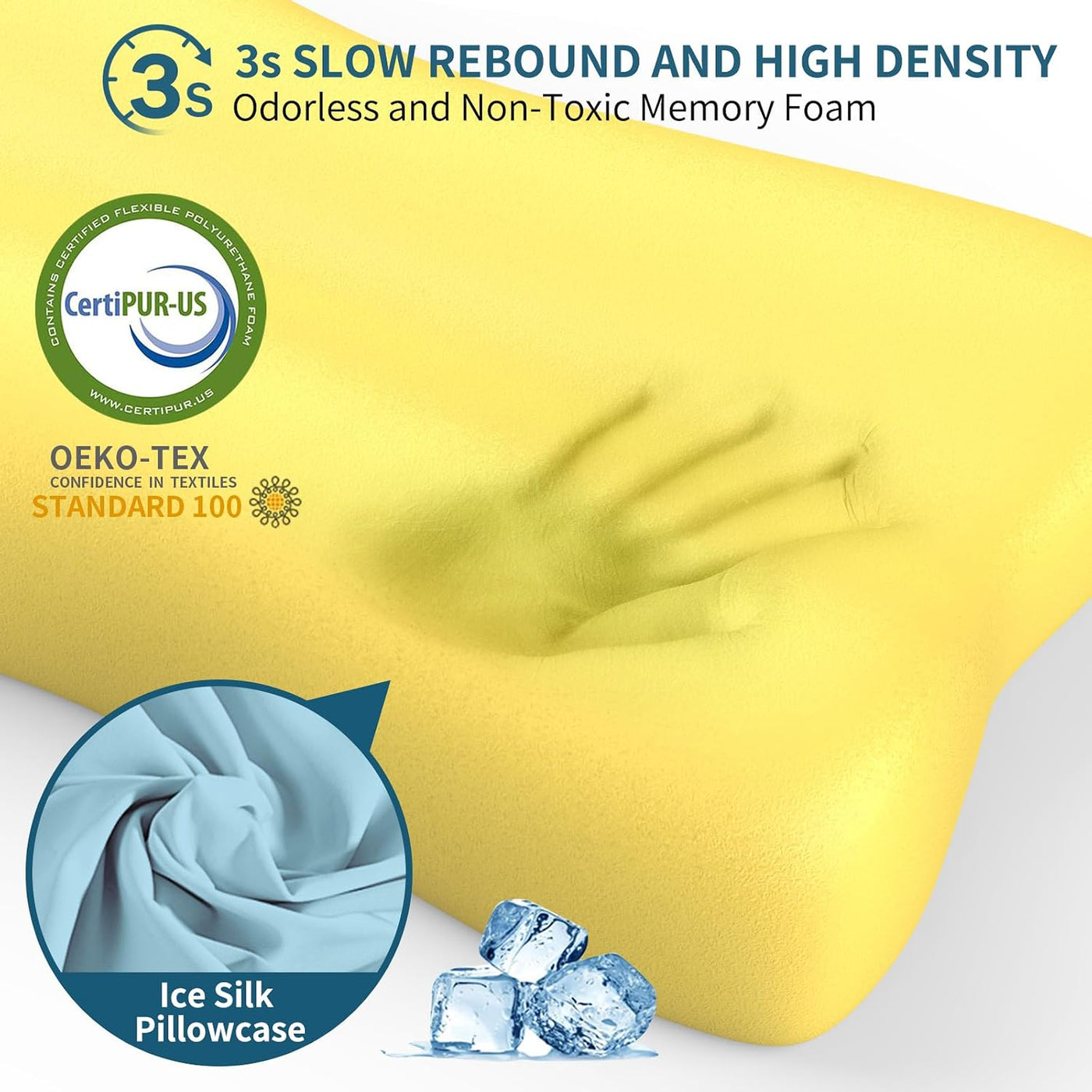 Almohada cervical para el cuello, almohadas de espuma viscoelástica...