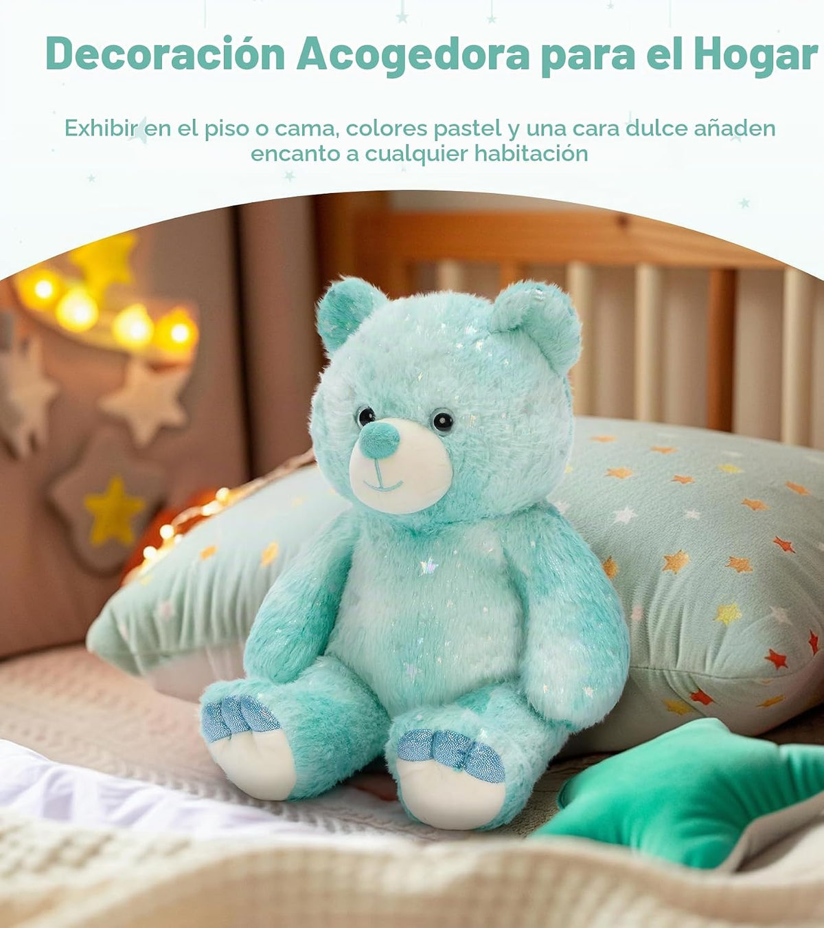 Tezituor Oso de peluche arcoíris de 13.78 pulgadas, oso de peluche...