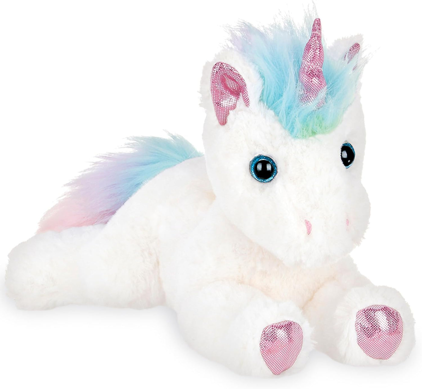 Bearington Rainbow Shimmers - Animal de peluche unicornio blanco es...