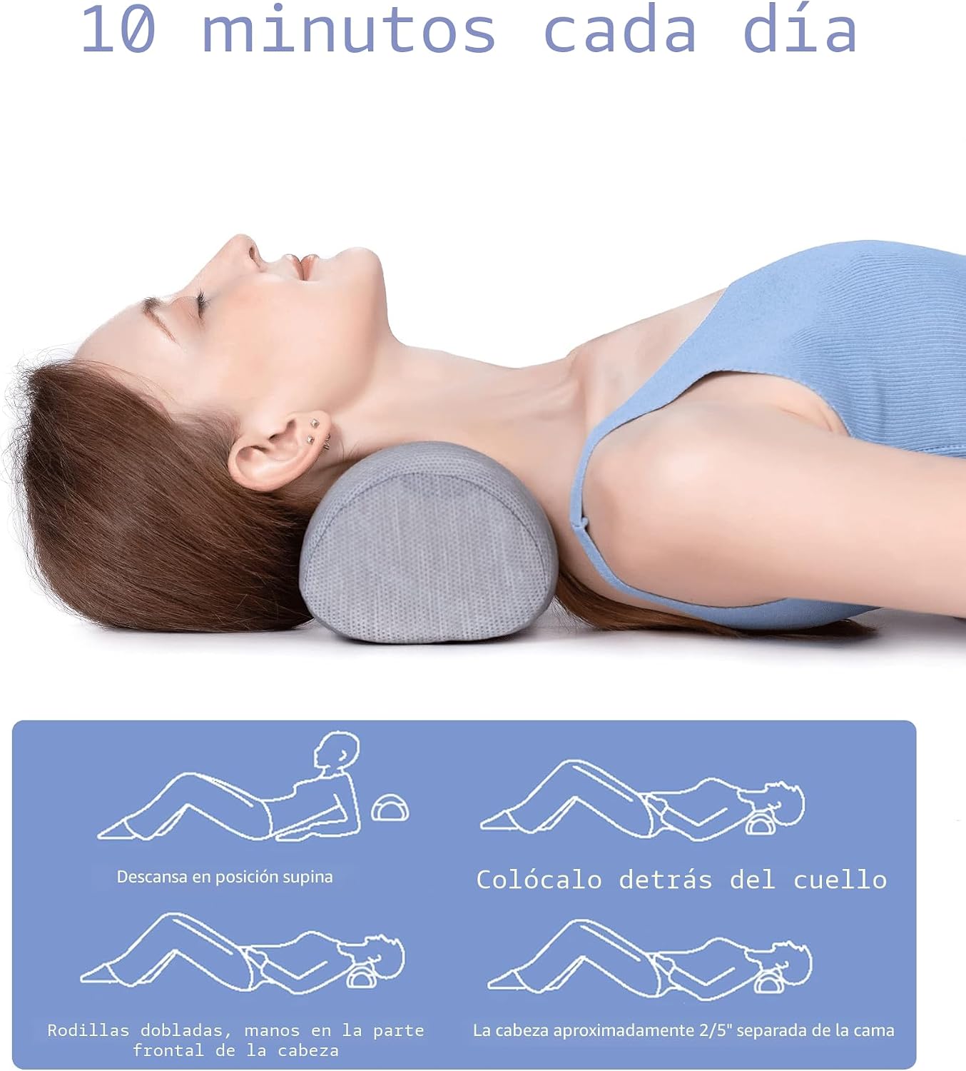 Bespilow Almohada pequeña para dormir, almohadas cervicales para al...