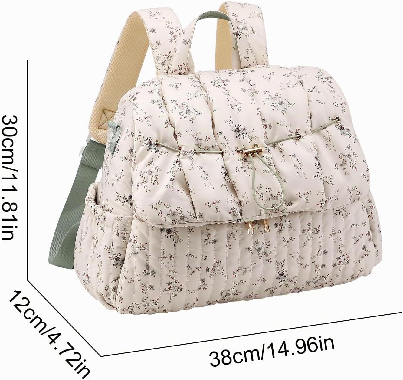 ANKICK Mochila acolchada para pañales con correas para cochecito, b...