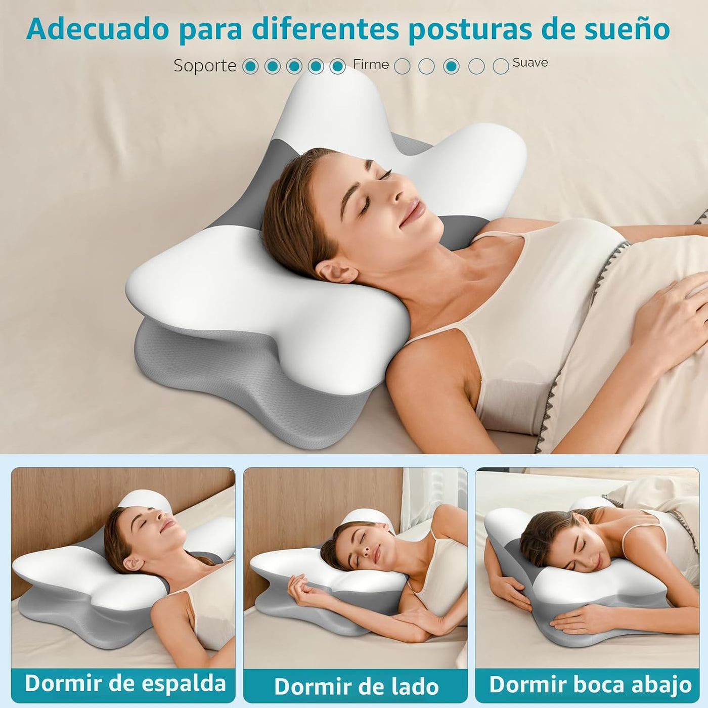 Almohada cervical para aliviar el dolor de cuello, almohada cervica...