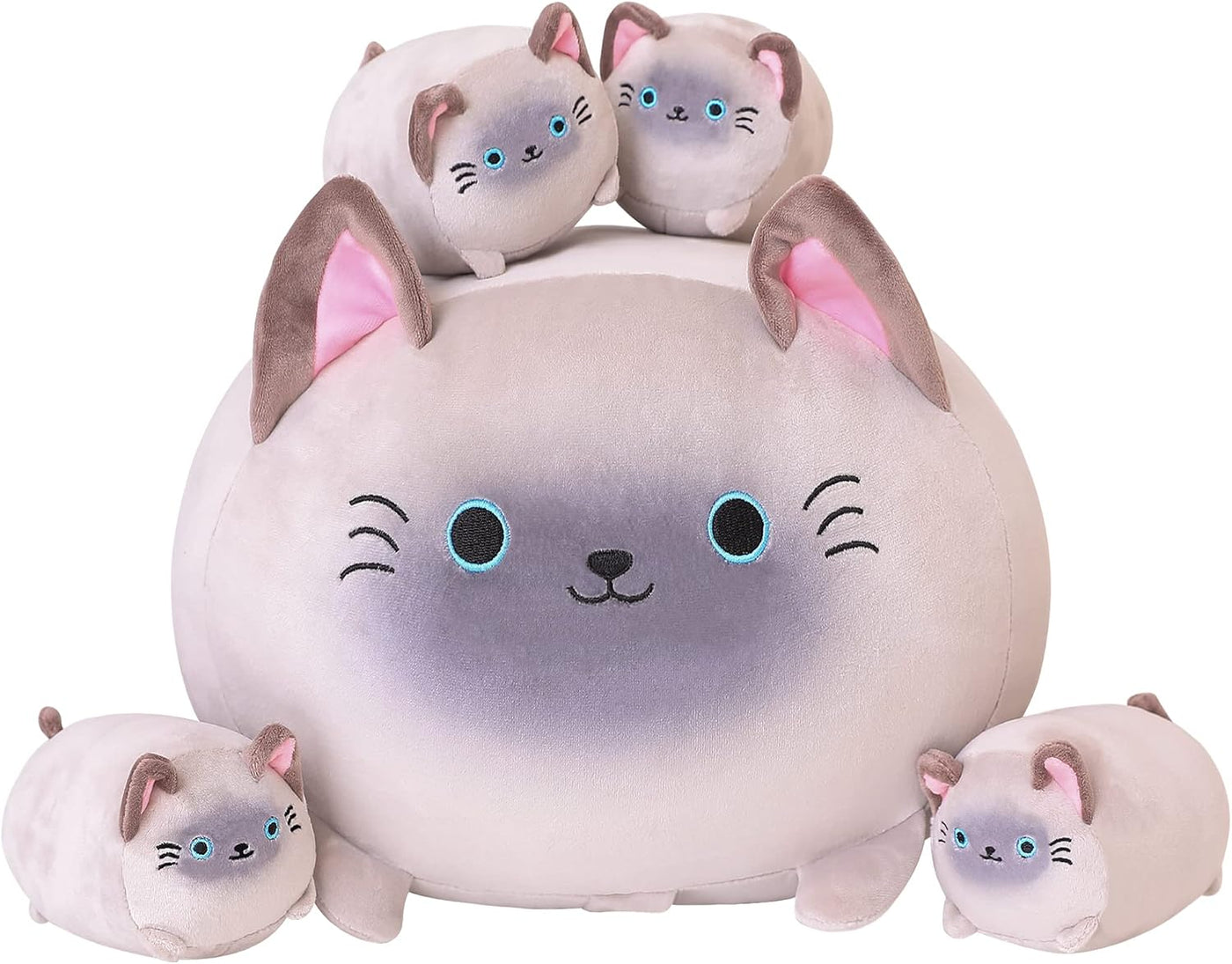 SQEQE Peluche de gato siamés, lindos animales de peluche para mamá...