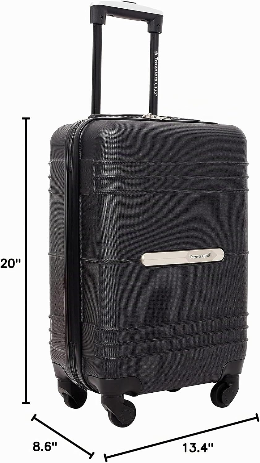 Travelers Club Equipaje de mano Richmond Spinner de 22", Negro
