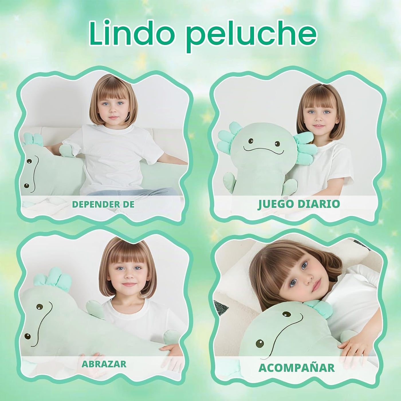 Tianmihou peluche gigante de ajolote de 48 pulgadas, ajolote grande...