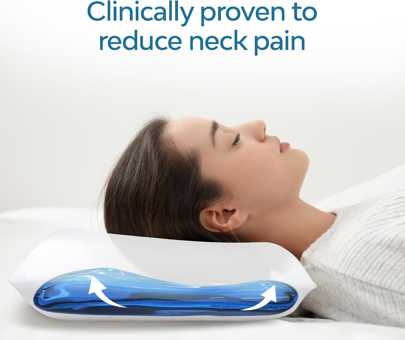 Mediflow Almohada de fibra de agua - Almohada de cama ajustable par...