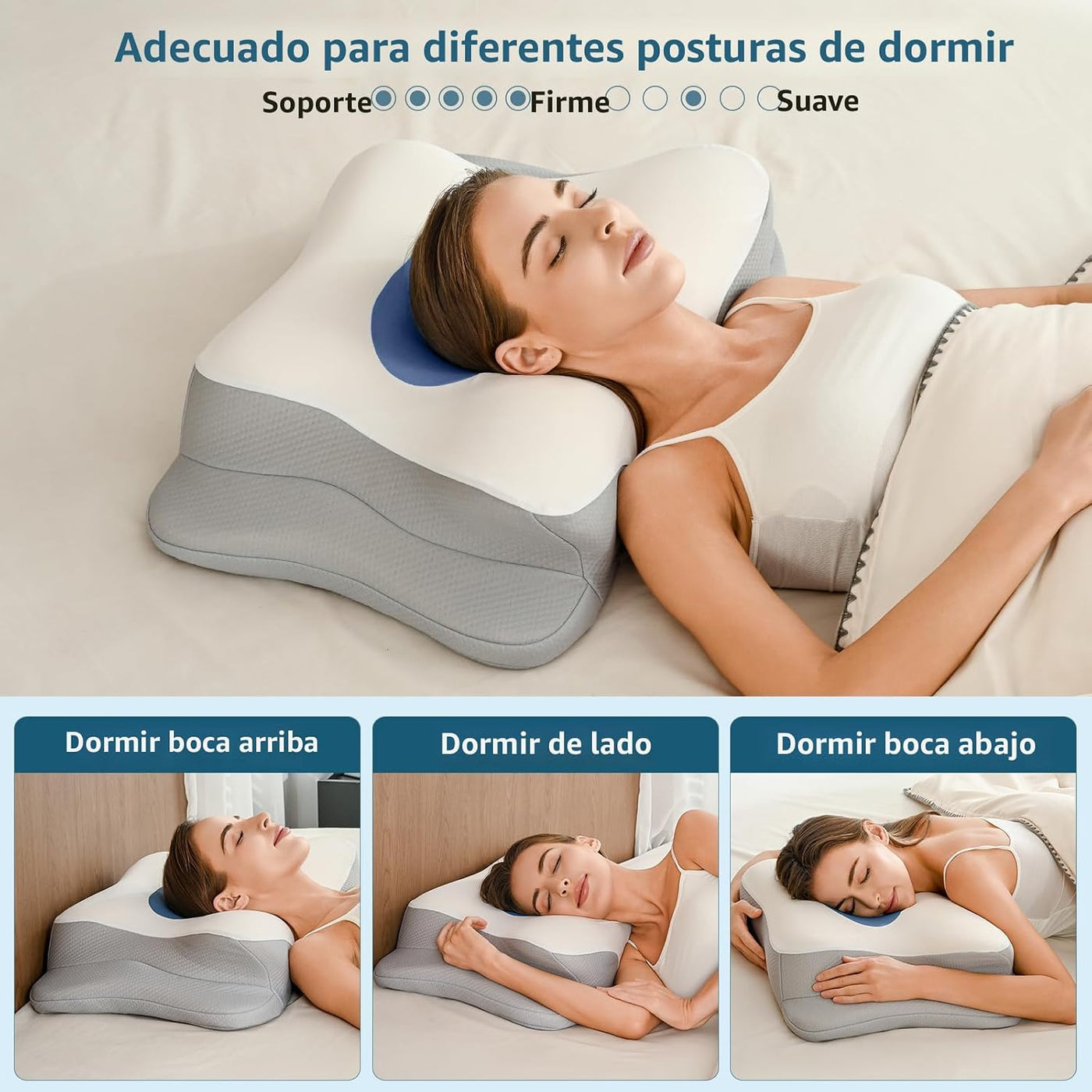 Almohada cervical para el cuello para aliviar el dolor, almohada er...