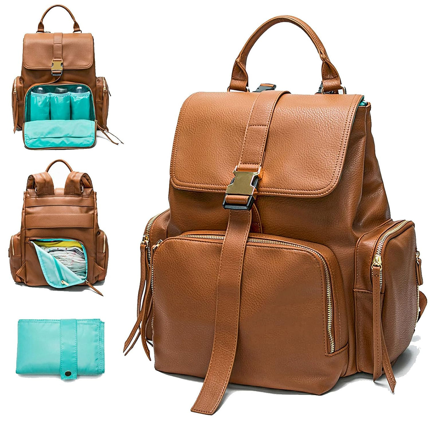 MOMINSIDE Bolsa de pañales Mochila de cuero Bolso de bebé pañaleras...
