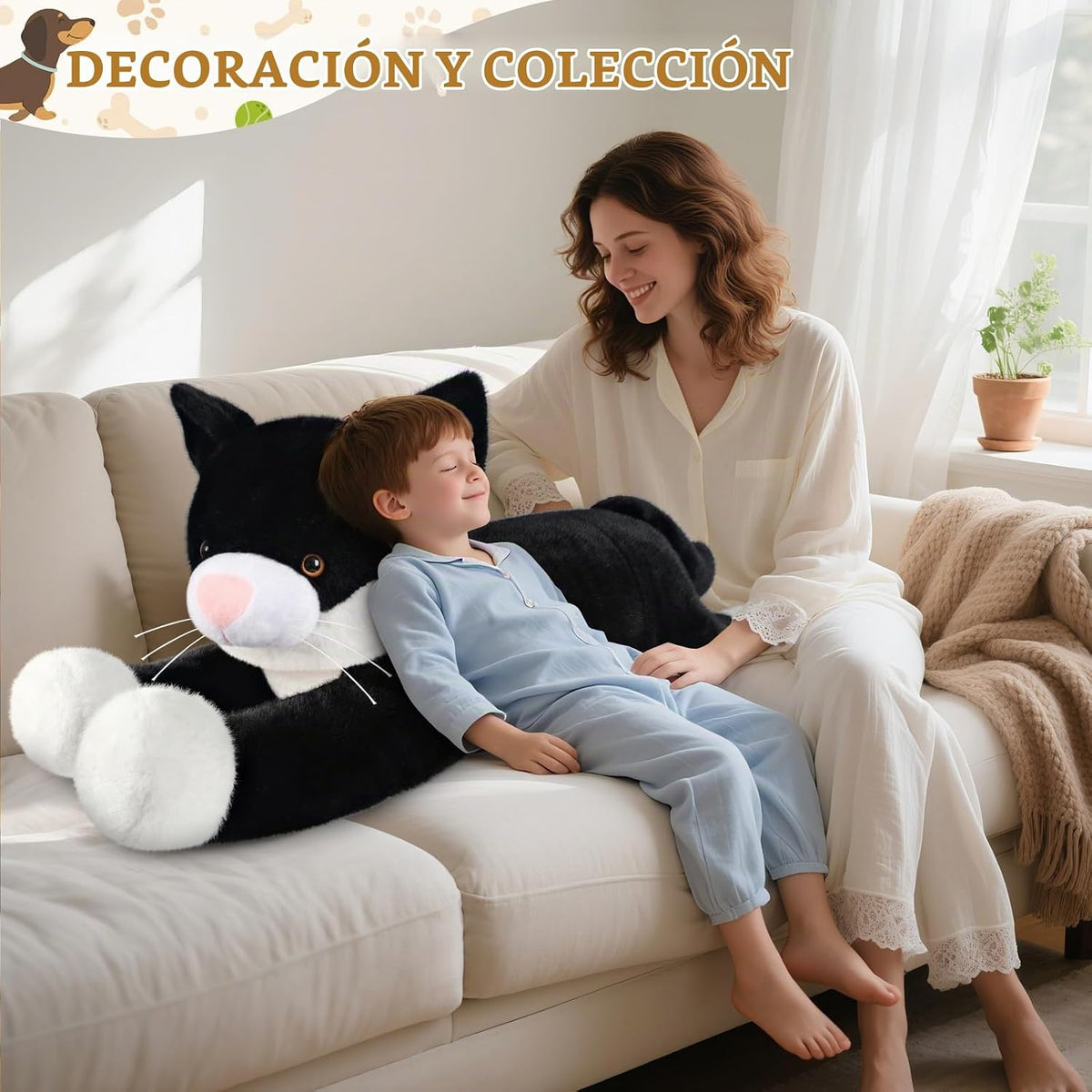 SuzziPals Peluche de Gato Esmoquin Blanco y Negro de 43 pulgadas, J...