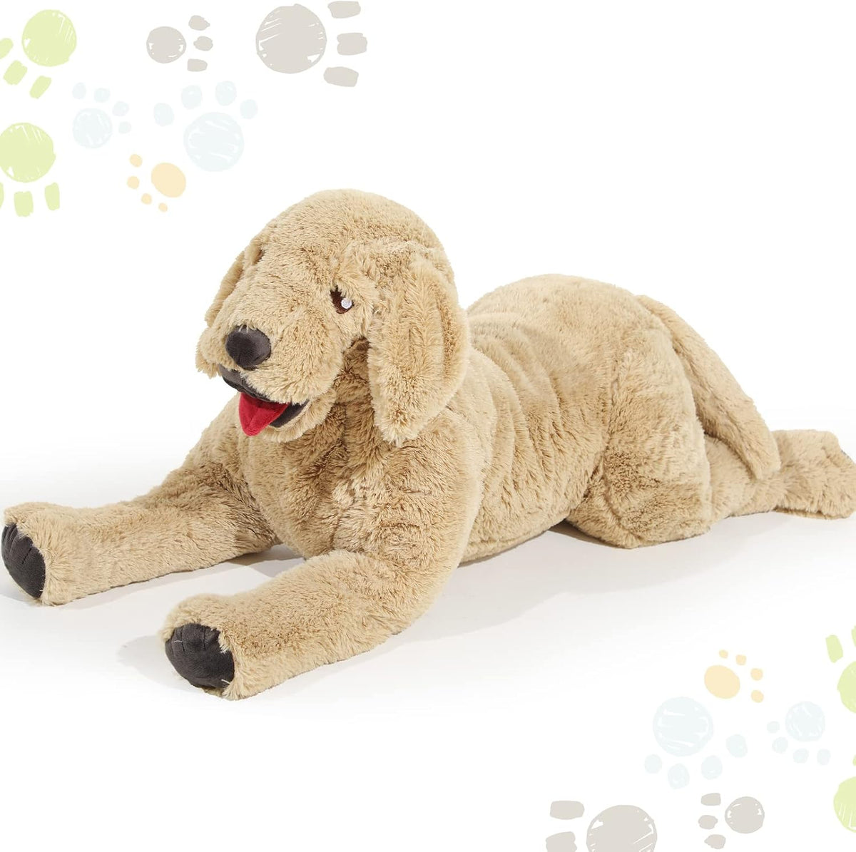 Geosar Almohada de felpa suave de 27.5 pulgadas Golden Retriever |...