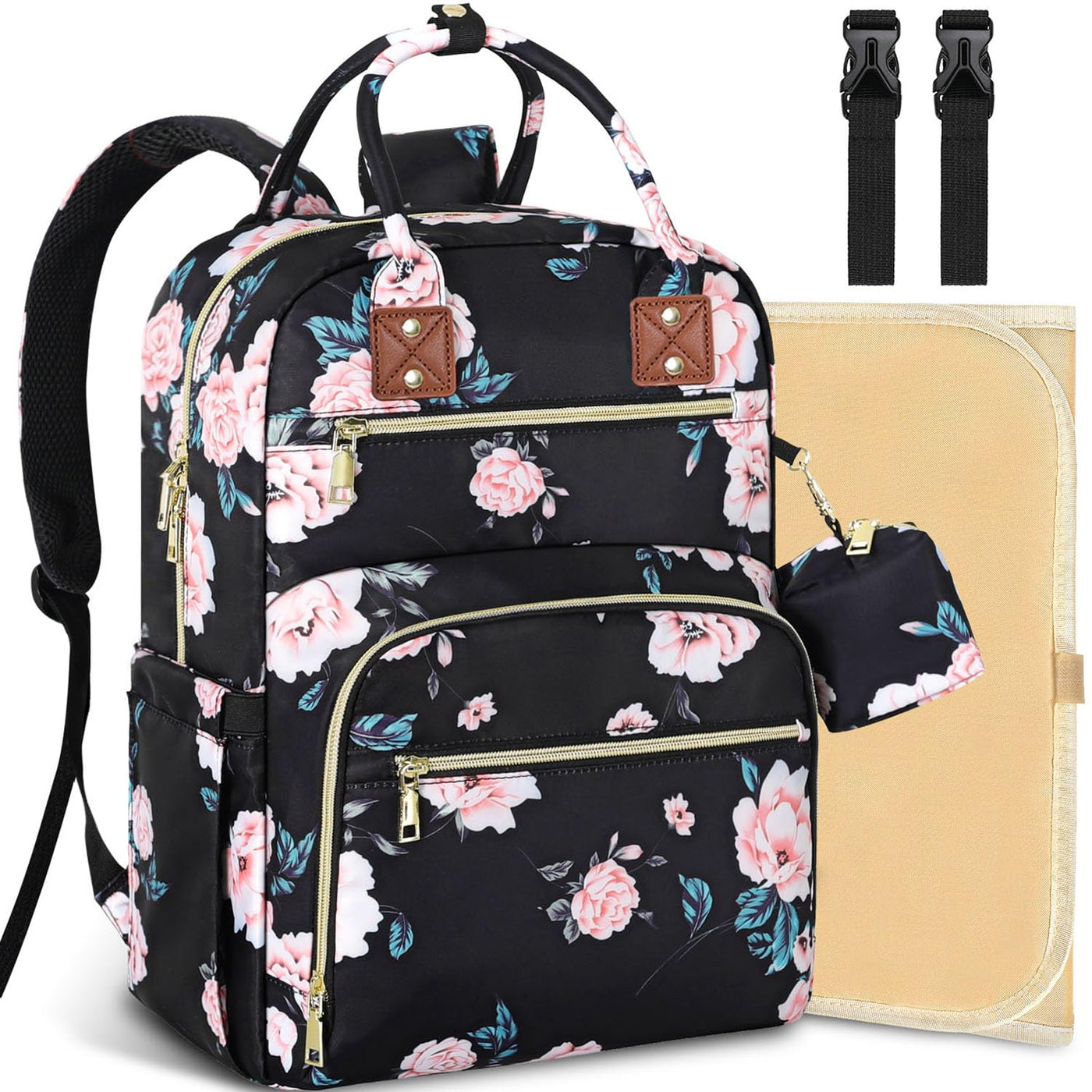 Tenot Mochila para pañales de bebé, bolsas de pañales de viaje para...