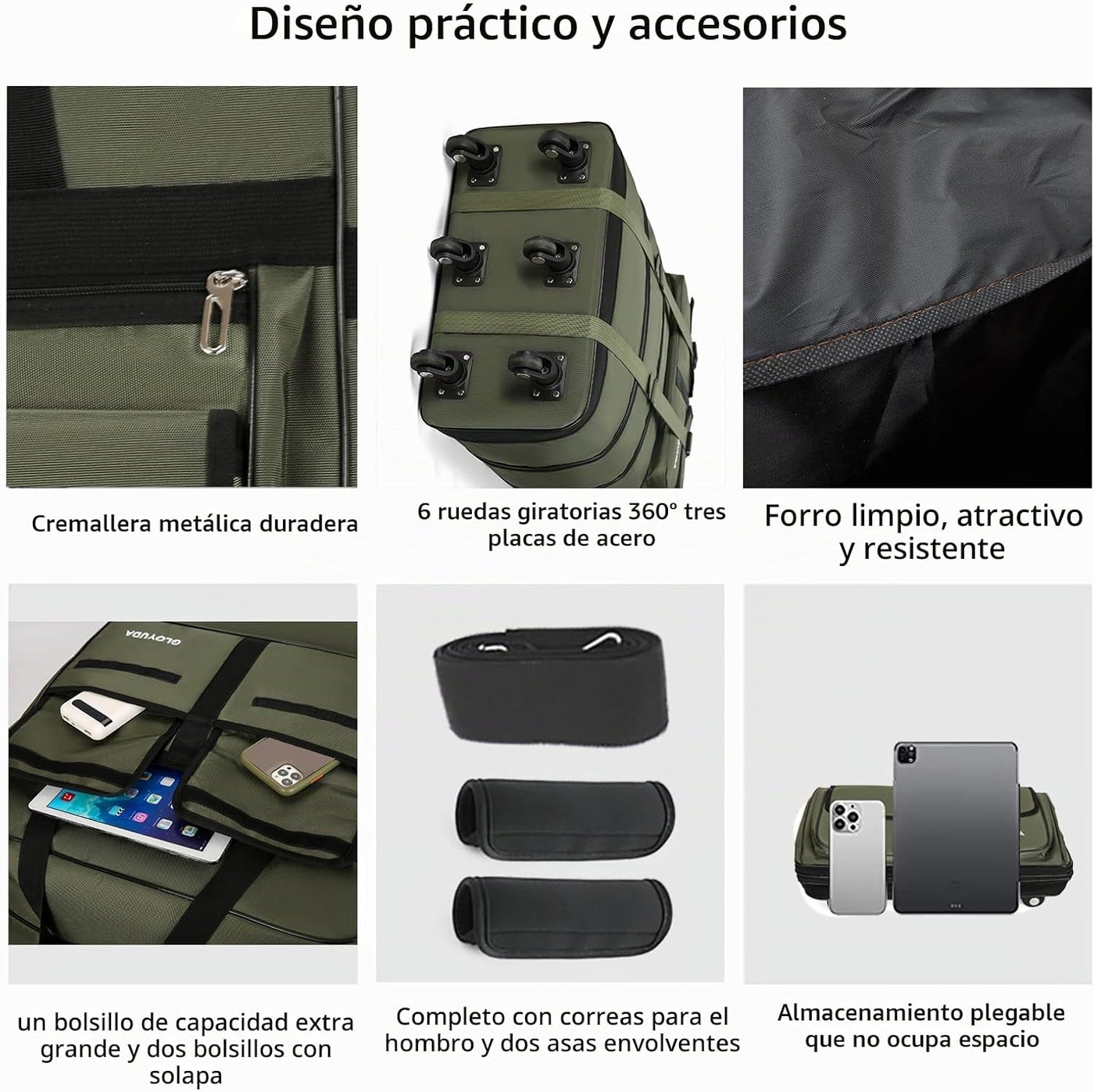 Gloyuda Equipaje Expandible de 130L, Maleta de 40 Pulgadas con Rued...