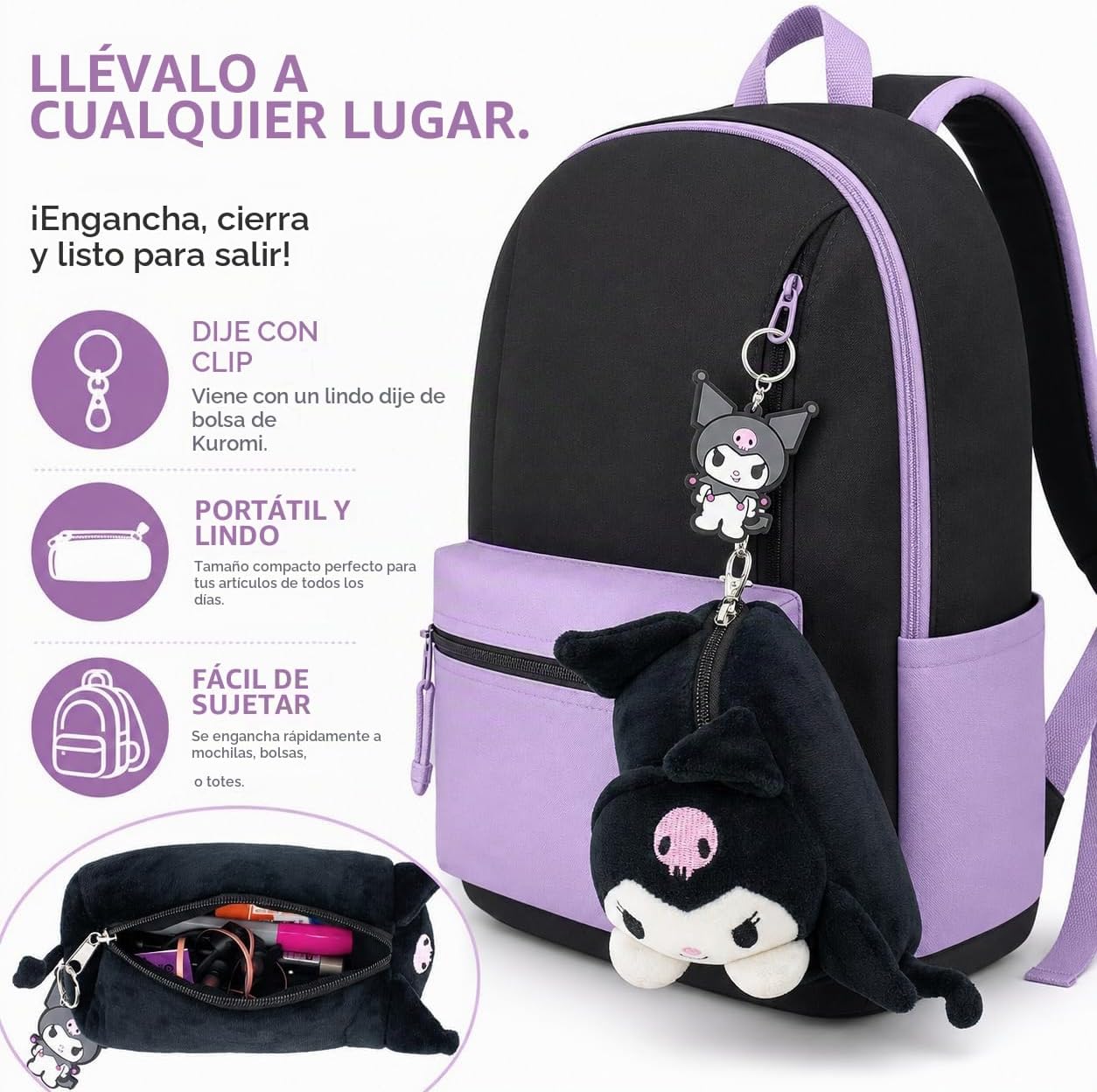 AI ACCESSORY INNOVATIONS Kuromi Estuche de Almacenamiento Multifunc...