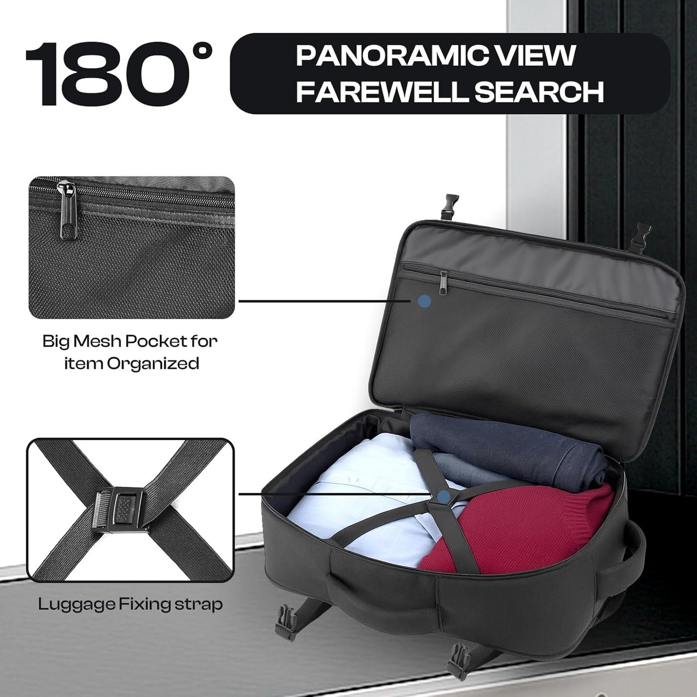 Sirmaeed Mochila de transporte, apta para viajes, se adapta a lapto...
