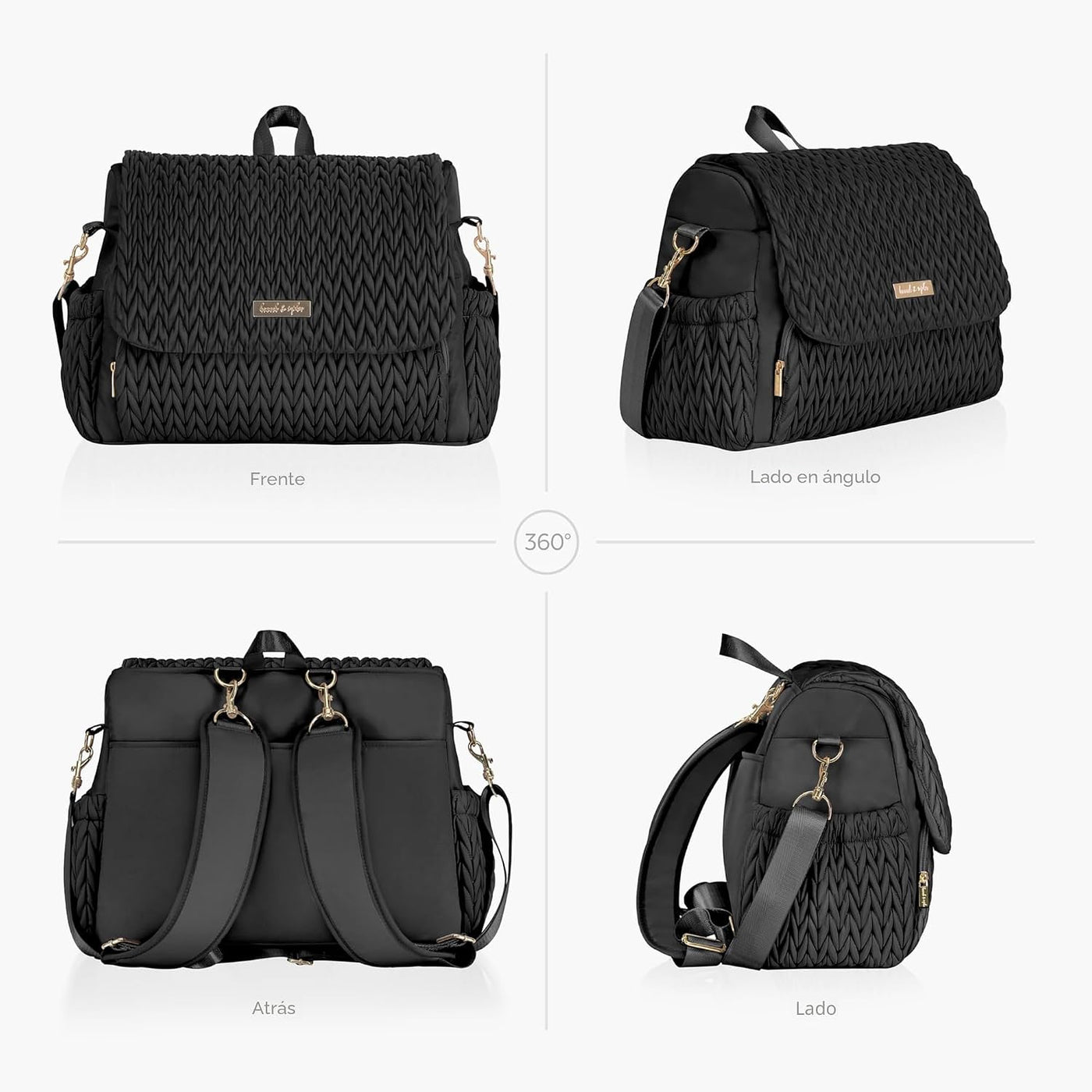 Hannah & Sophia Belle - Mochila y bolsa convertible para pañale...