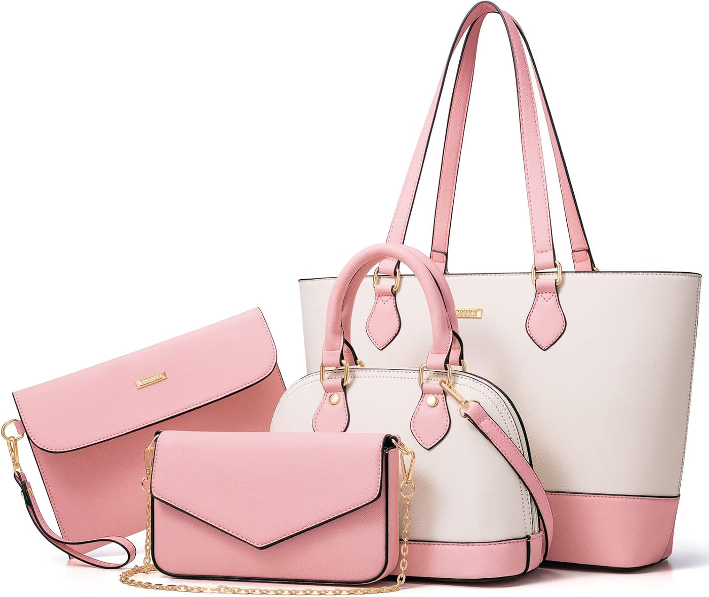 4 piezas de bolsos de moda para mujer, carteras, bolsos de hombro,...