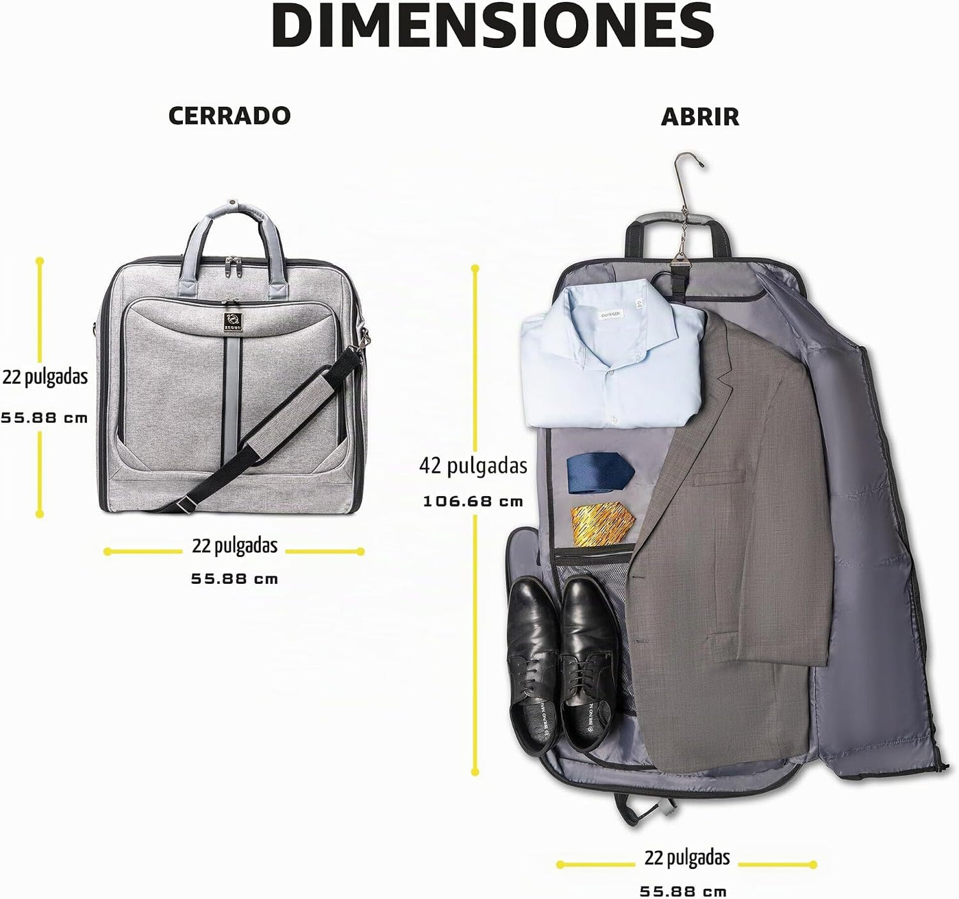 ZEGUR Bolsa de ropa de alta calidad para llevar - Cuelga 4 trajes -...