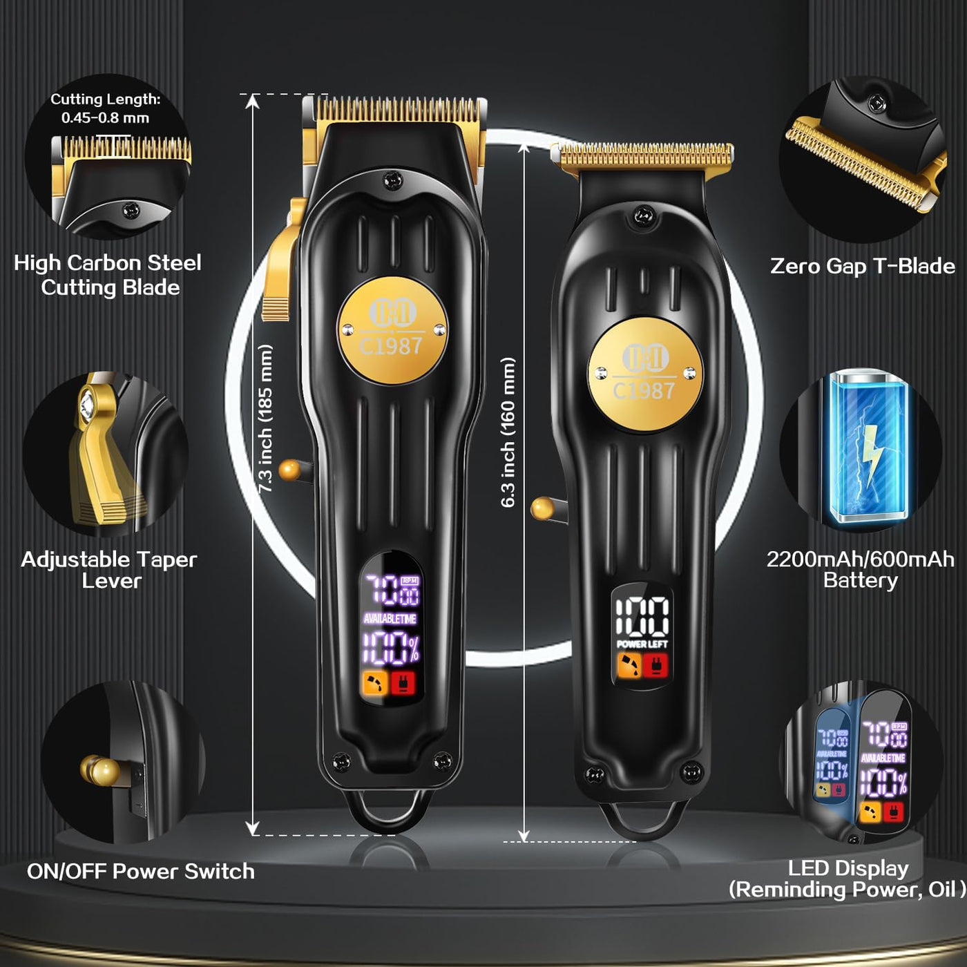CIICII Juego de cortapelos y recortadores de pelo para hombre, kit...