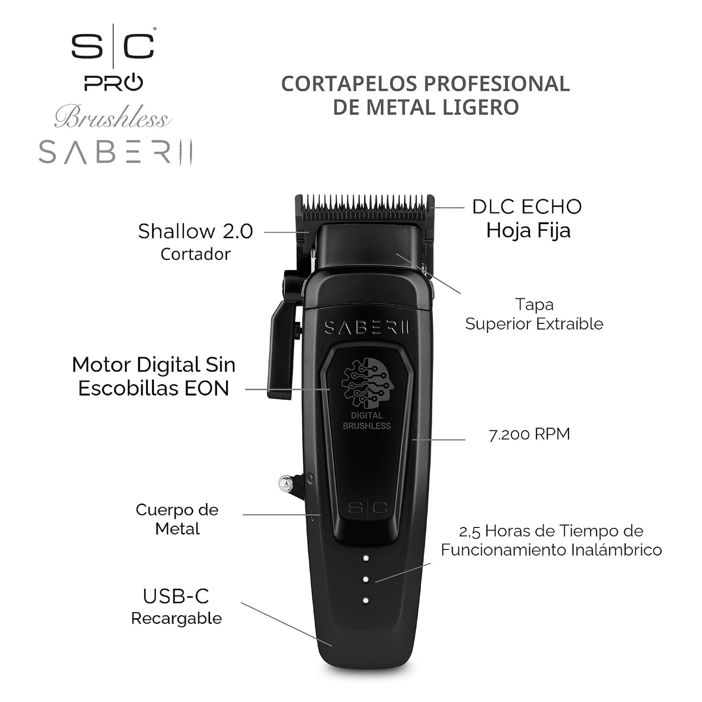 Stylecraft Sabre 2 Cortapelos profesional inalámbrico con motor sin...