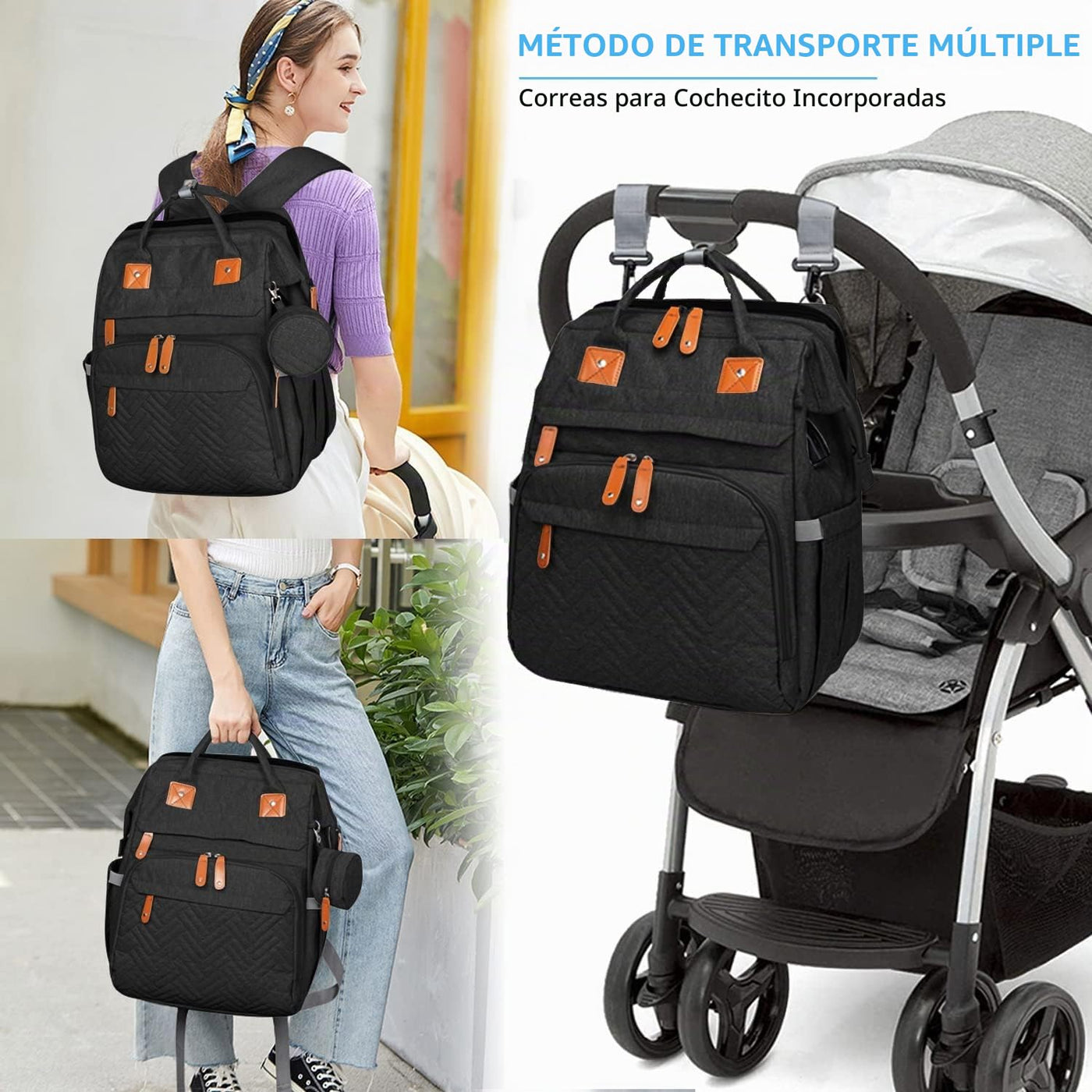 KABAQOO Mochila para Pañales con Estación de Cambio Desmontable, Bo...