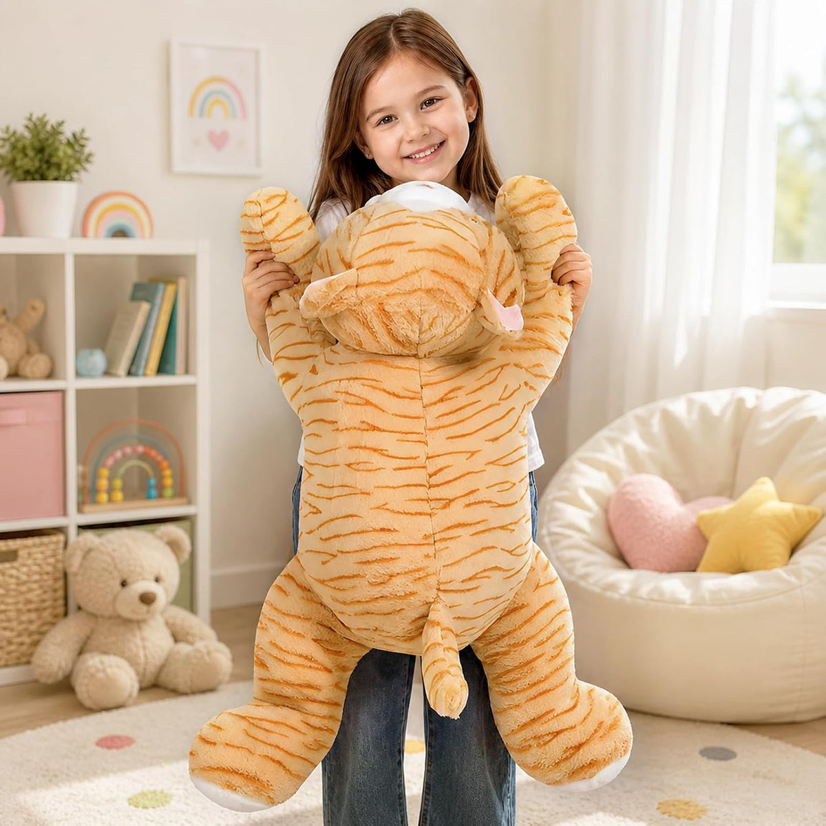 Peluche de gato gigante de 32 pulgadas, almohada grande de felpa de...