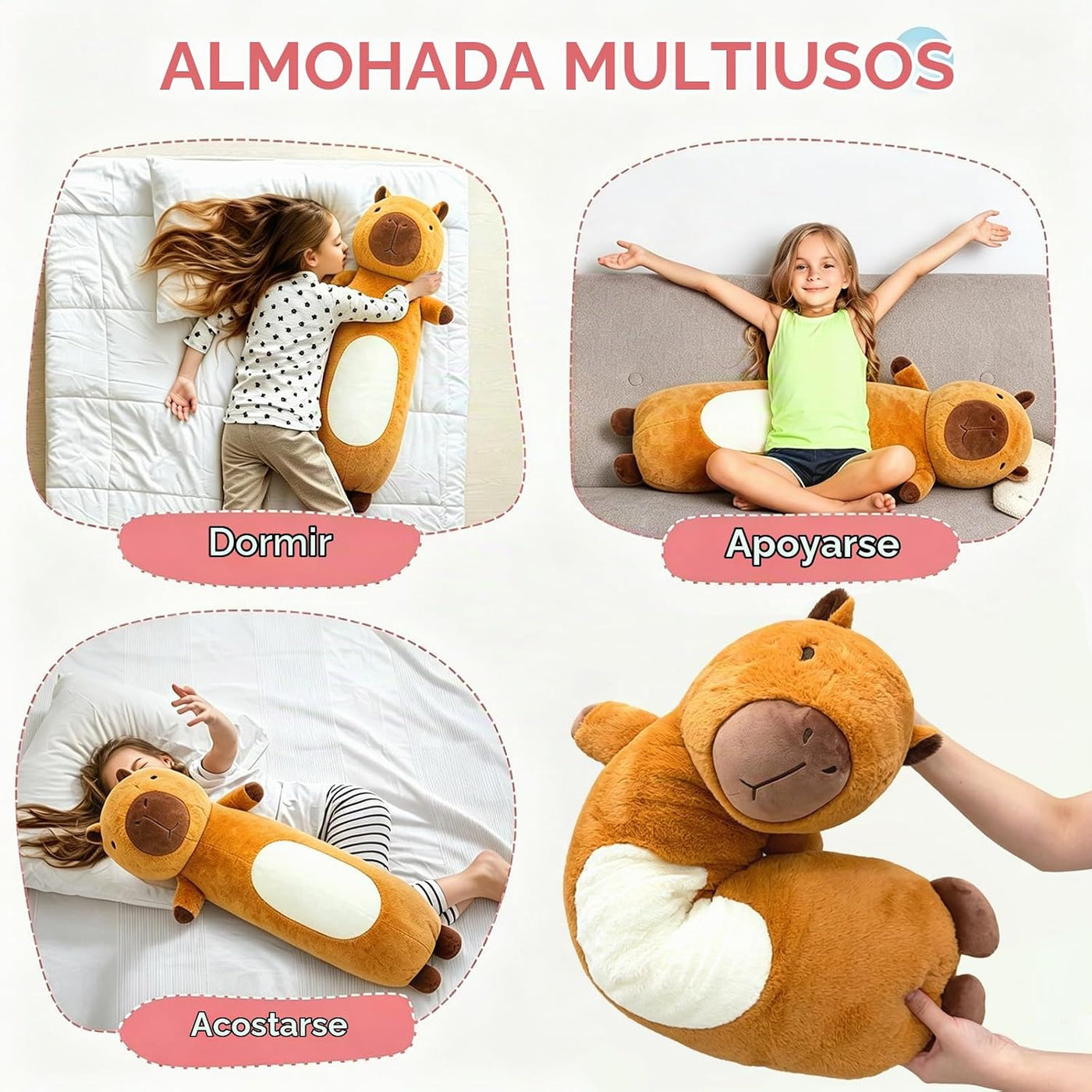 Tianmihou Peluche Capybara de 36 pulgadas, grande, suave, realista,...