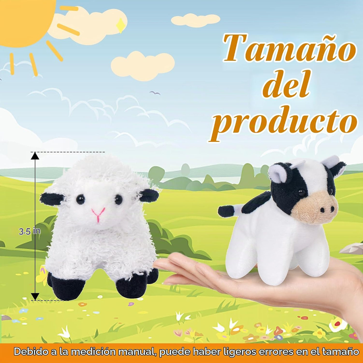 My OLi Paquete de 10 Juguetes de Animales de Granja de Peluche Anim...