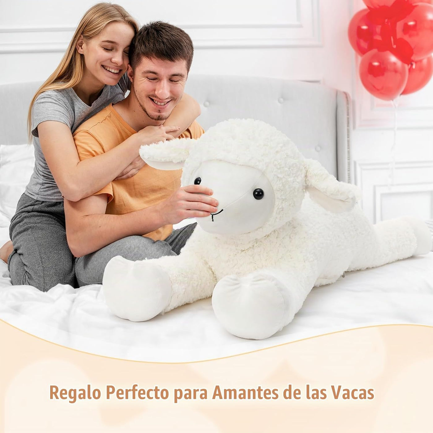 Tezituor 43.3 animal de peluche gigante de ovejas blancas, almohada...