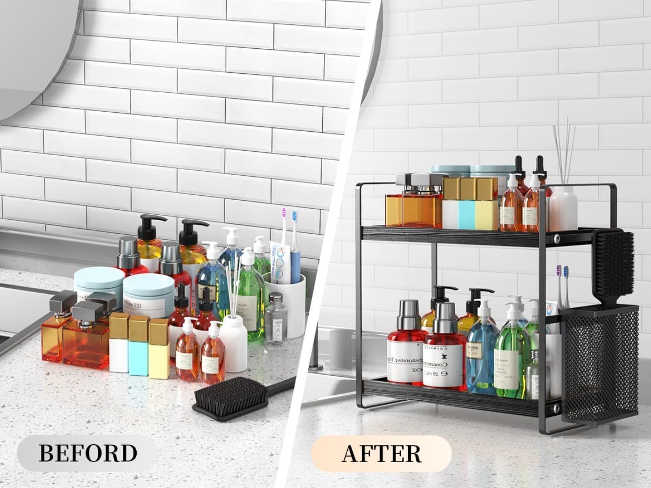 LEMIKKLE Organizador de Baño para Encimera, Organizador de Mostrado...