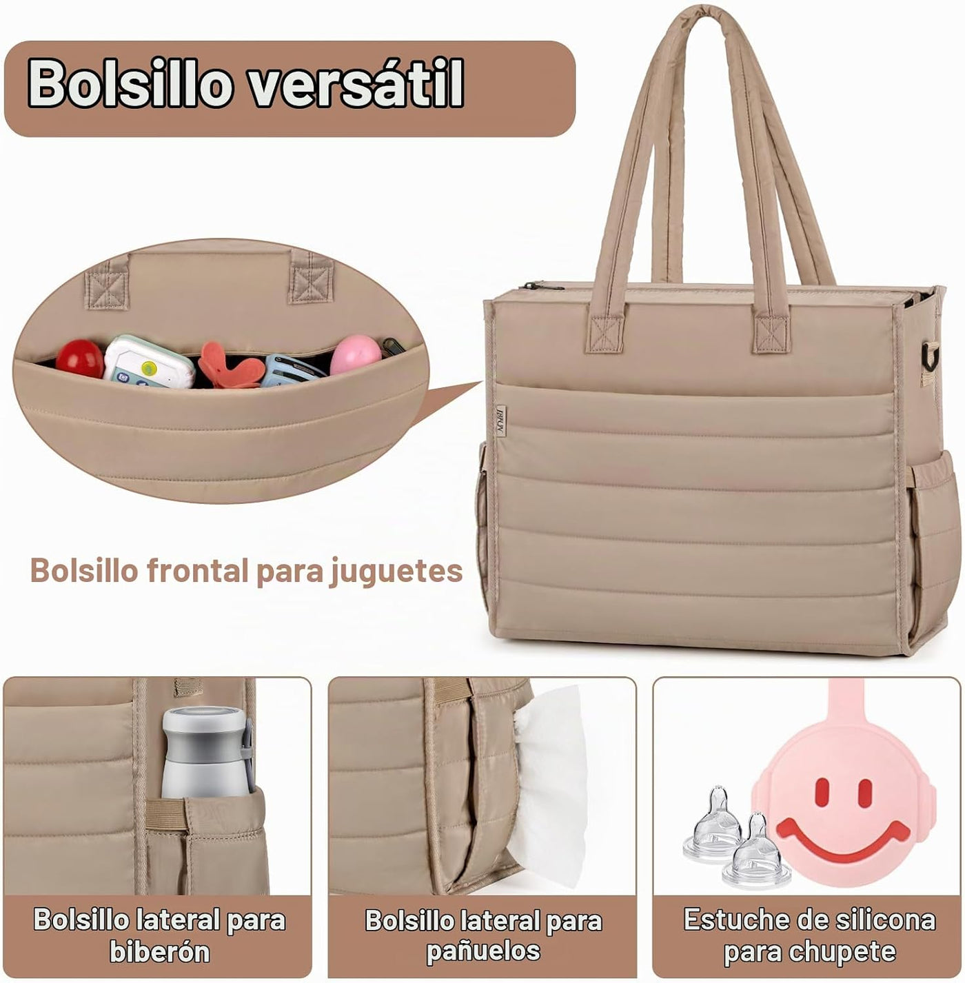 IBFUN Bolso de Pañales para Bebé - Bolso Grande para Bebé 4Pcs con...