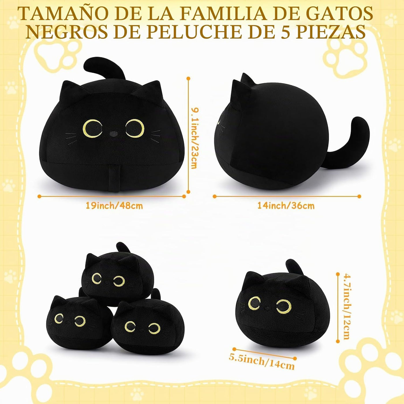 Auspicious beginning Peluche de Gato Negro de 19'', Familia...