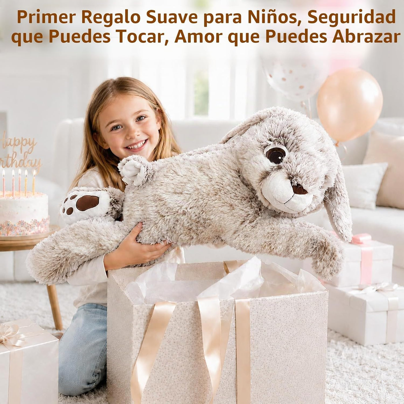 HAIJUNYA Peluche de conejo con peso de 32 pulgadas, 5 libras, jugue...