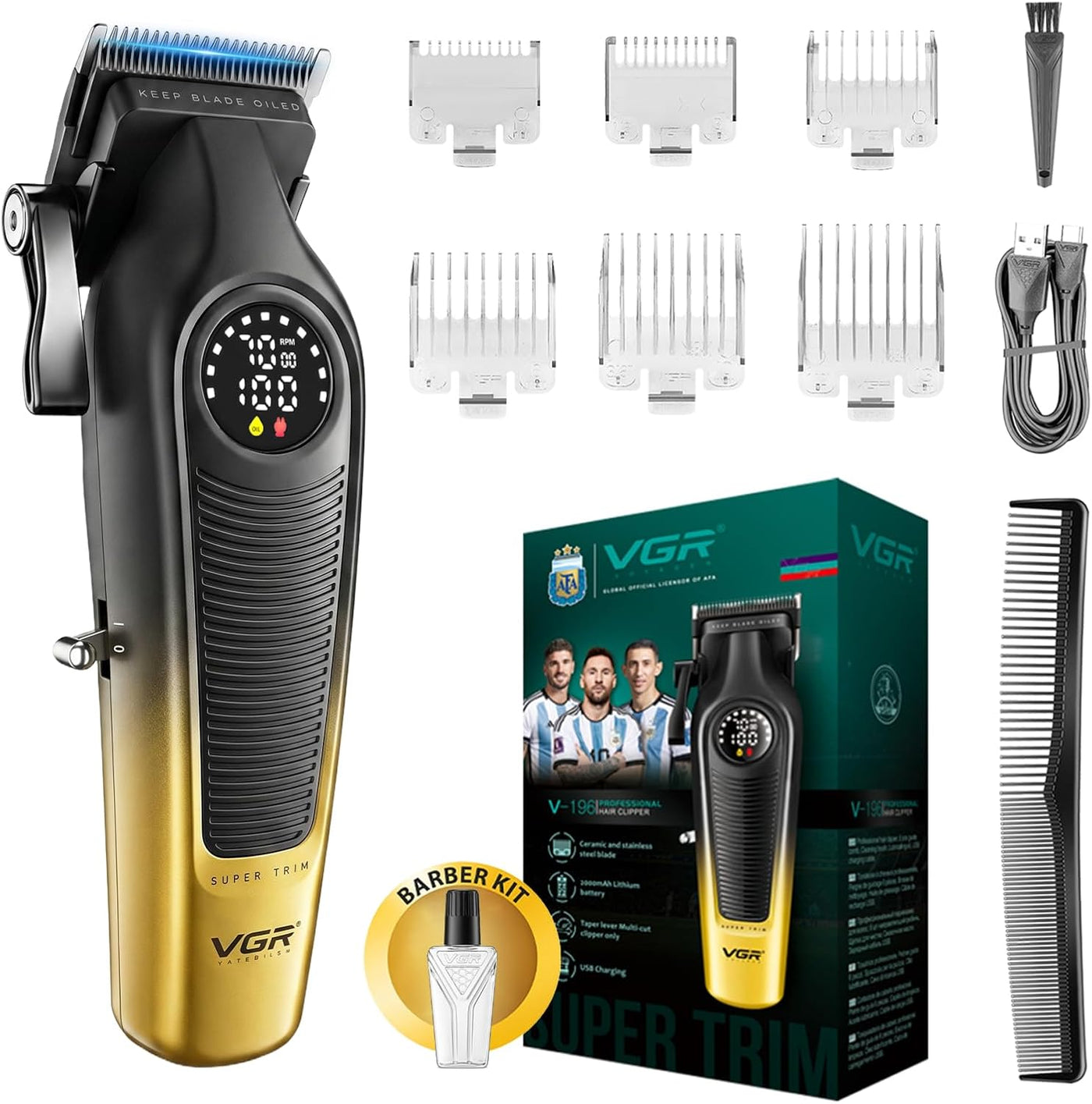 VGR V-196 - Cortapelos para hombres, inalámbrica, profesional, con...
