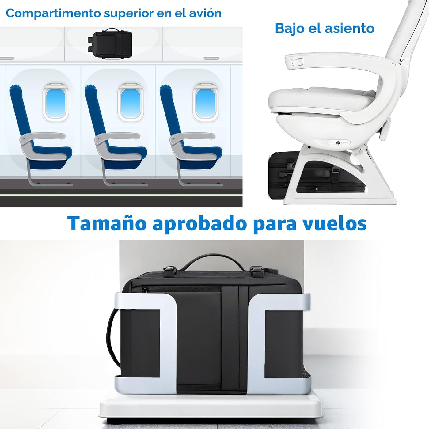 Rcrirth Mochila de viaje de mano para aviones | Mochila expandible...