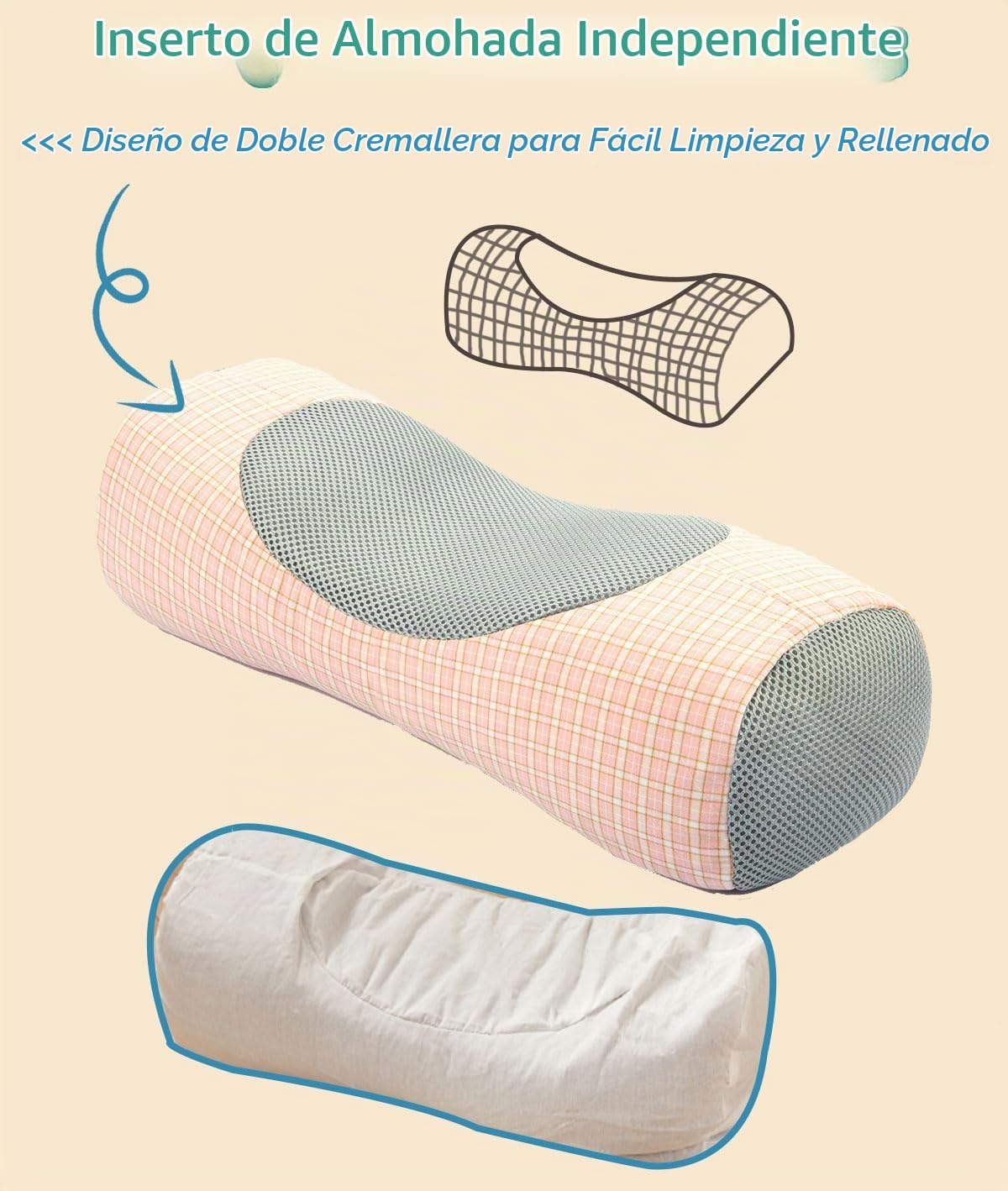 EDMILE Almohada cervical de trigo sarraceno para dormir, almohada l...