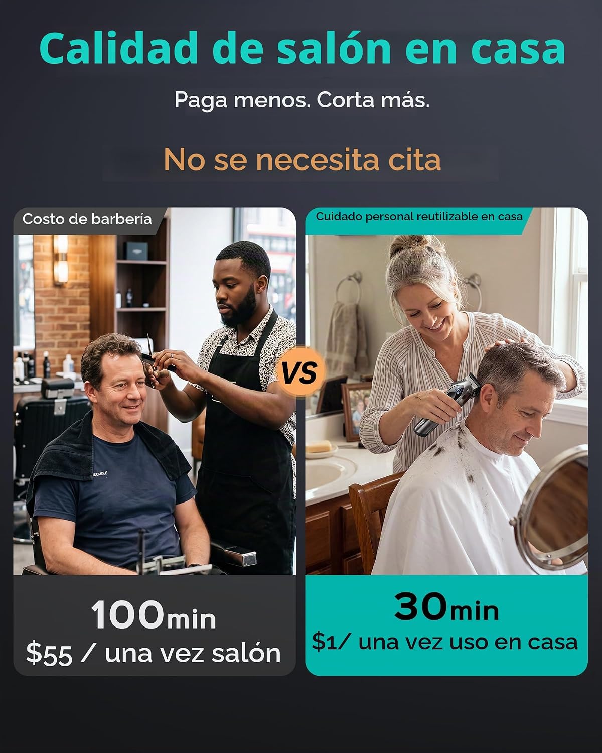 VGRPRO Cortapelos para hombres, juego de cortapelos y recortador pr...