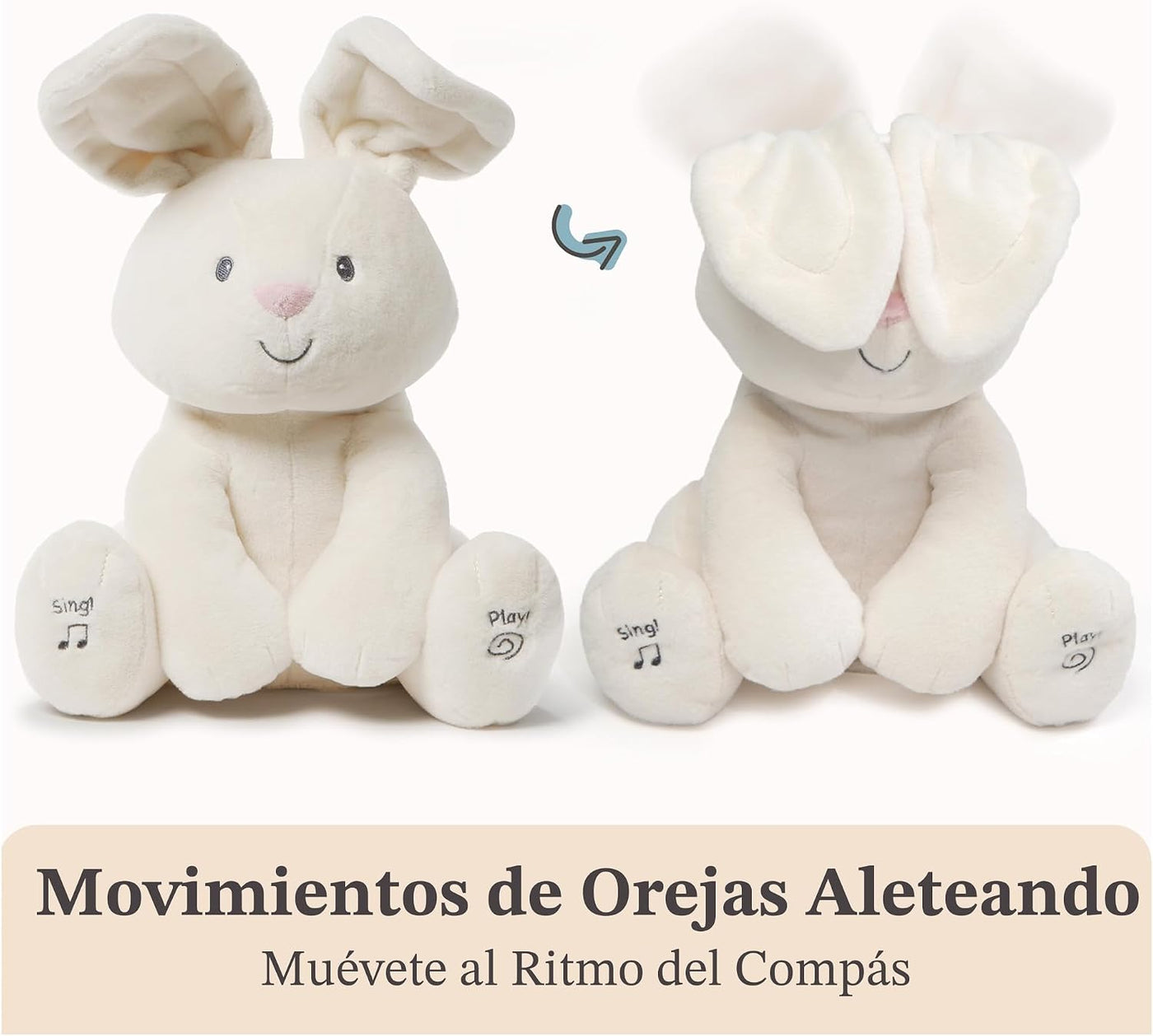 GUND Baby Flora Bunny - Juguete musical interactivo animado de 12 p...