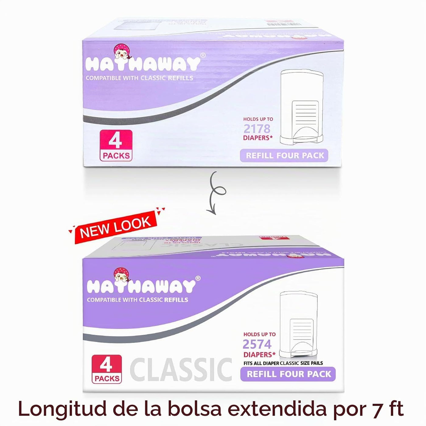 Bolsas de repuesto para pañales compatibles con el cubo de pañales...