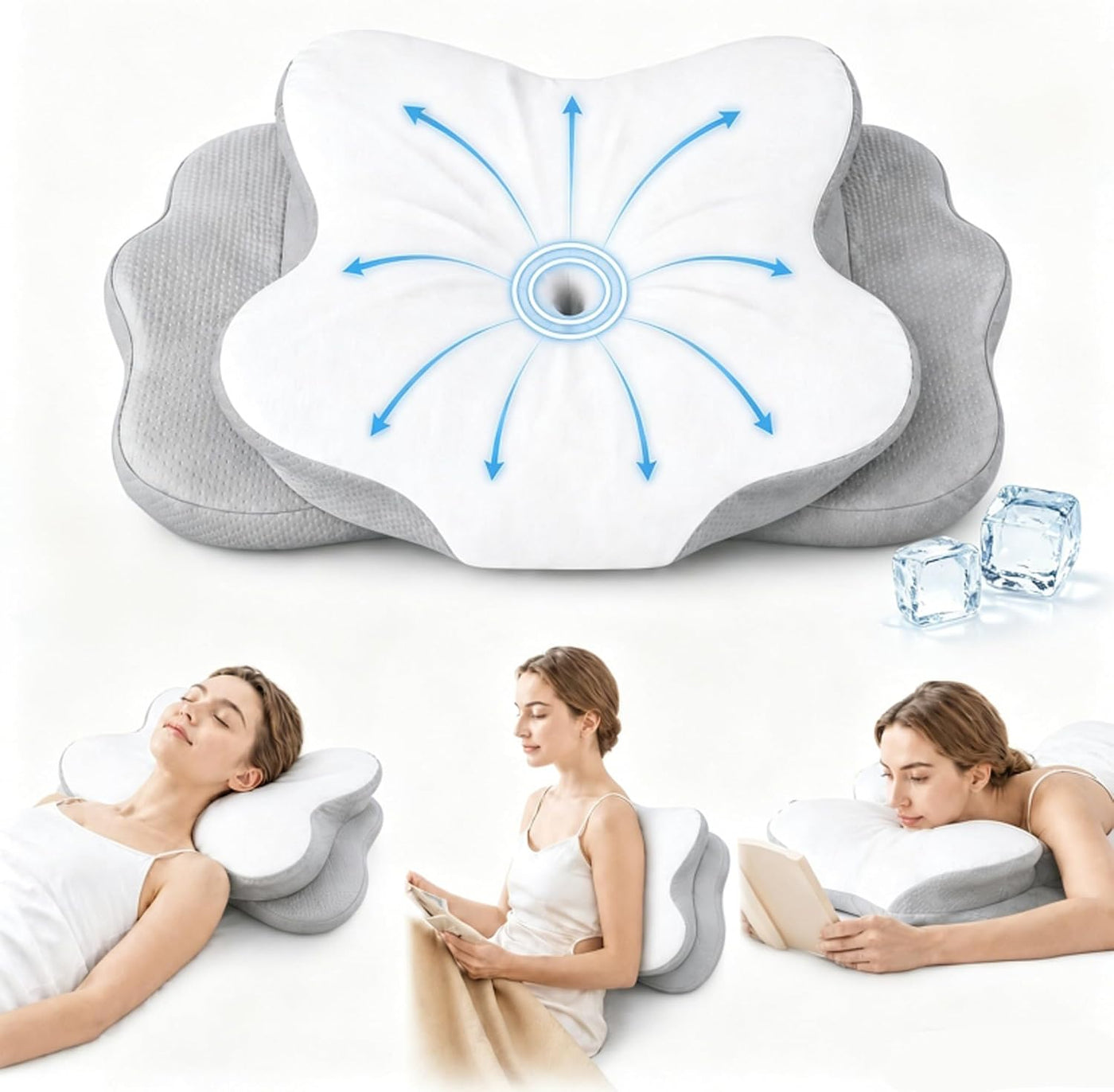 COMFORLAY Almohada cervical para el cuello para aliviar el dolor, a...