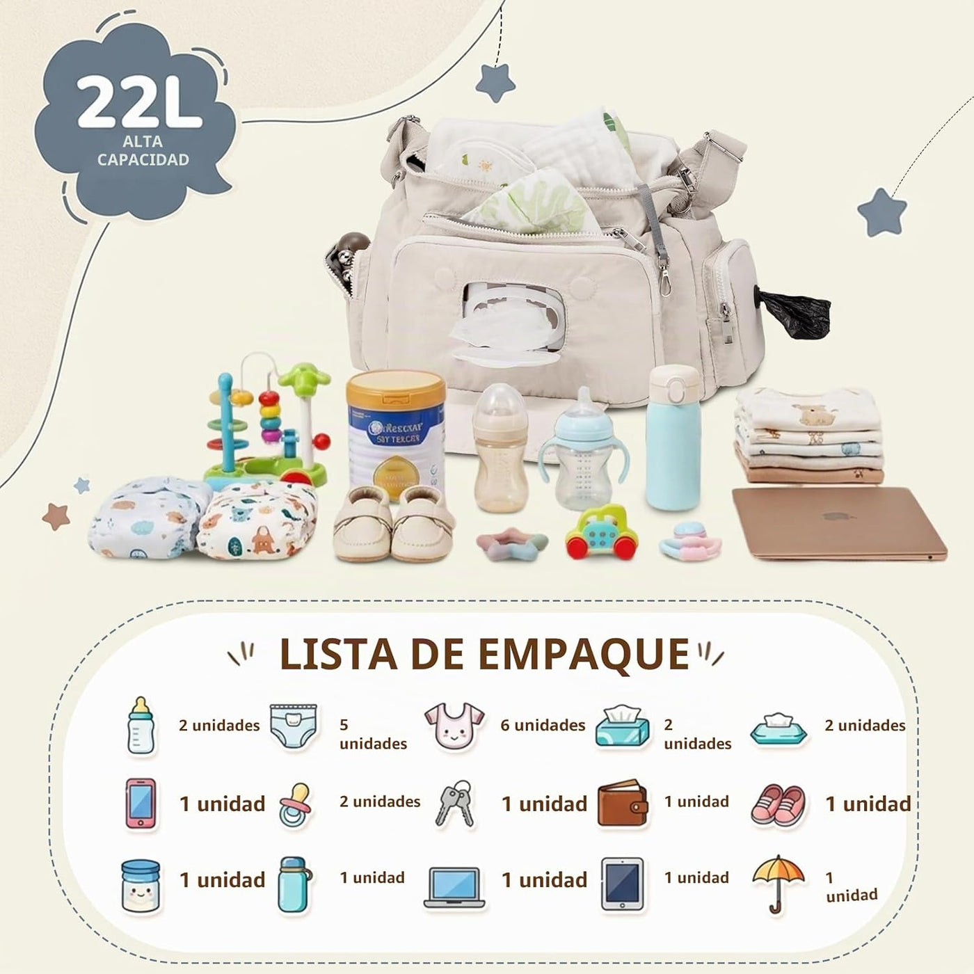 Bolsas cruzadas acolchadas para mujer, bolsa grande para pañales co...